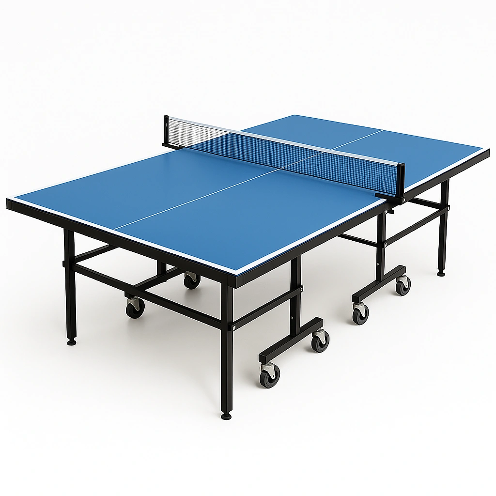 Meuble pour table de ping-pong, acier bleu, intérieur/extérieur, 274 x 152,5 x 76 cm