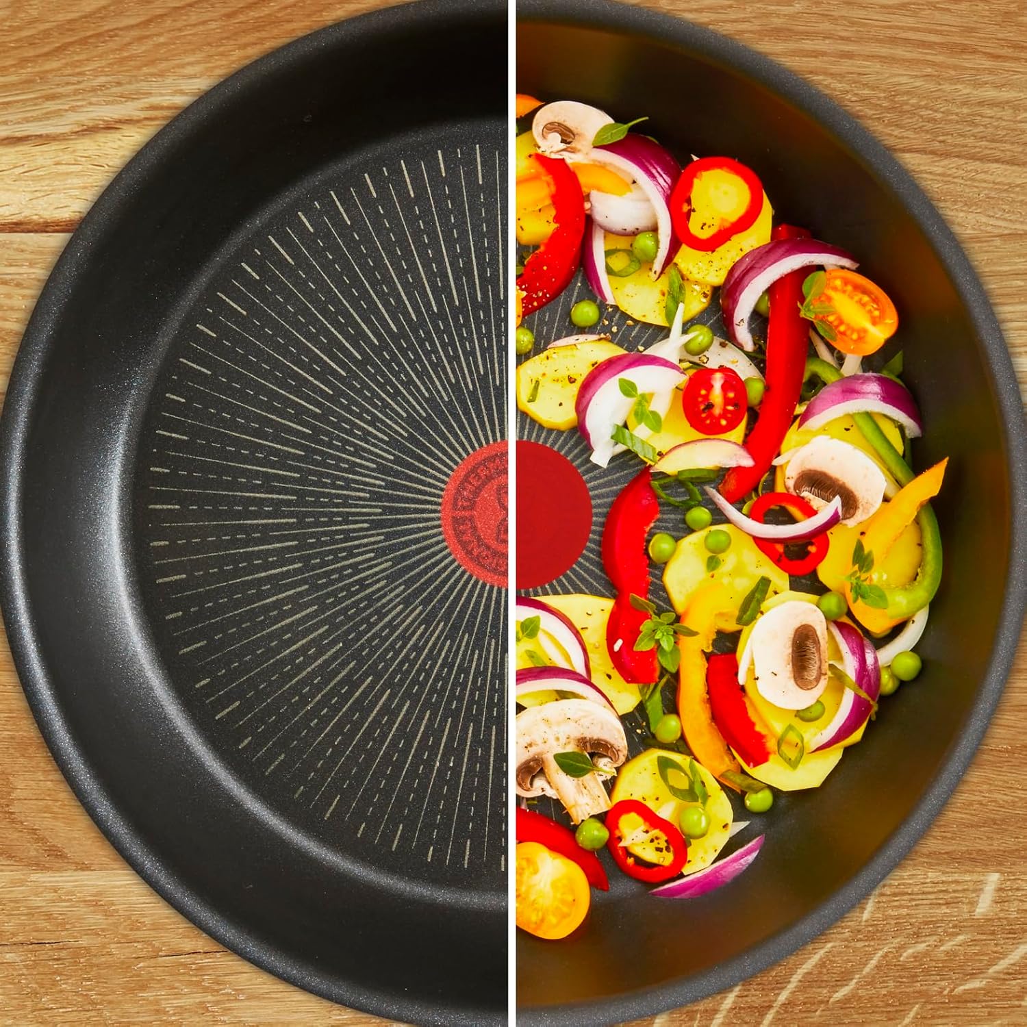 Tefal Ingenio Preference On Set: 2 Bratpfannen (24/28 cm) + 2 Stielkasserollen (16/20 cm) + 24 cm Topf + 26 cm Wok + 2 abnehmbare Griffe + 5 Zubehörteile | Induktionsgeeignet, antihaftbeschichtet, PFOA-frei