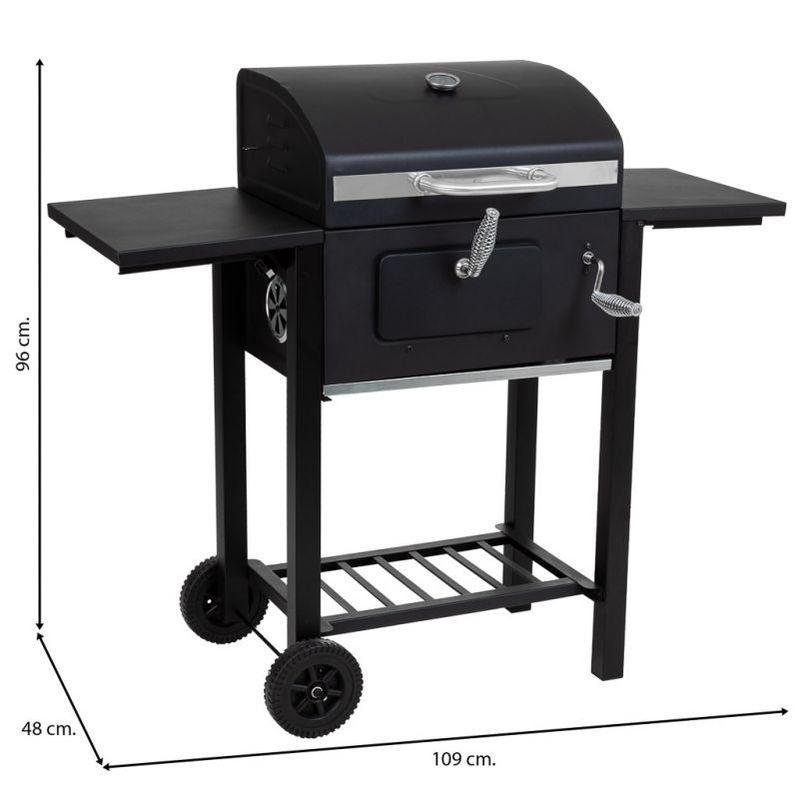 Schwarzer Metall-Grillwagen