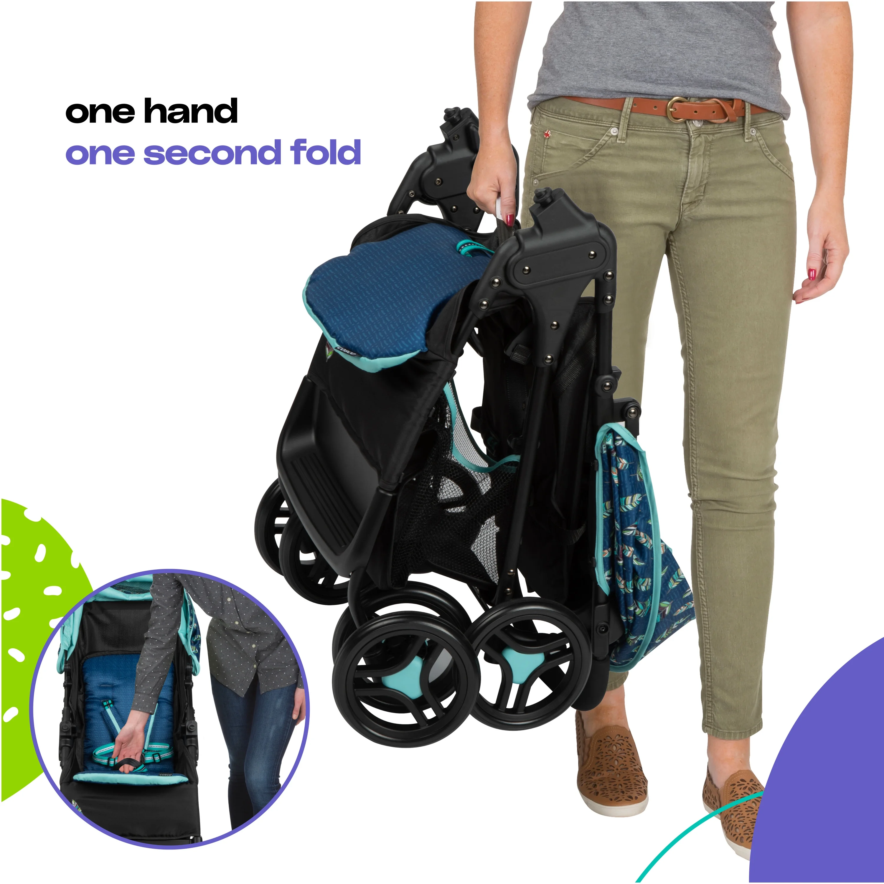 2025 Cosco Kids Lift & Stroll DX rejsesystem. Grå pile. Til småbørn. Unisex