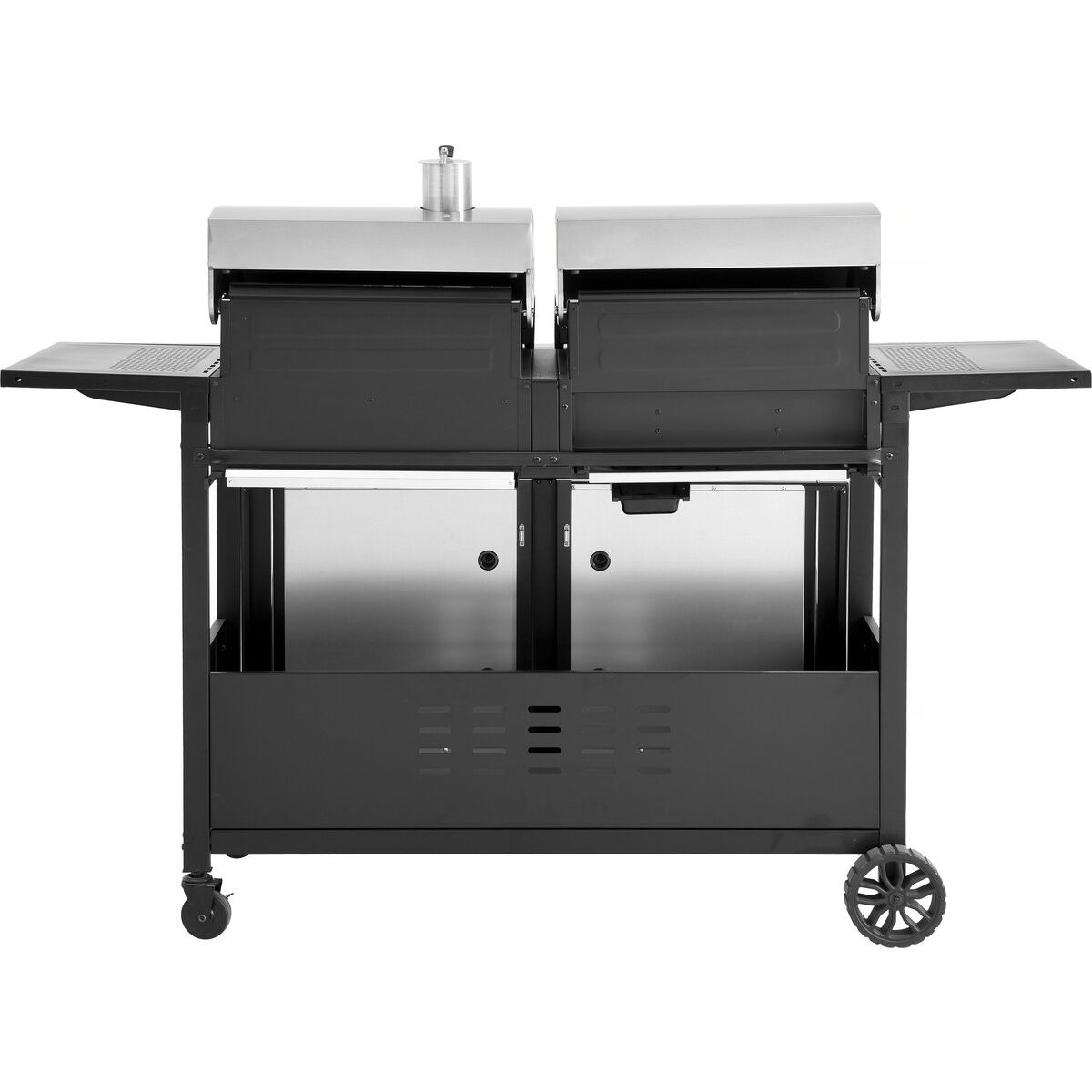 2-in-1 Western Gas- und Holzkohlegrill – Schwarz