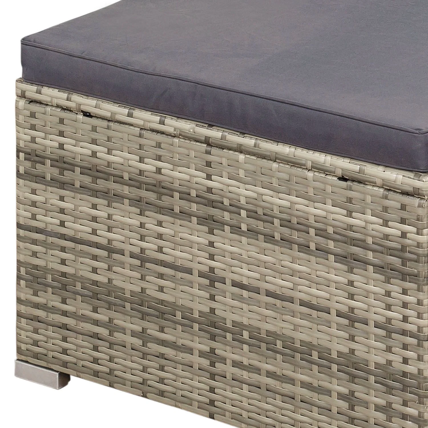 Ensemble de jardin en résine tressée Punta Cana M 2025, noir avec coussins gris