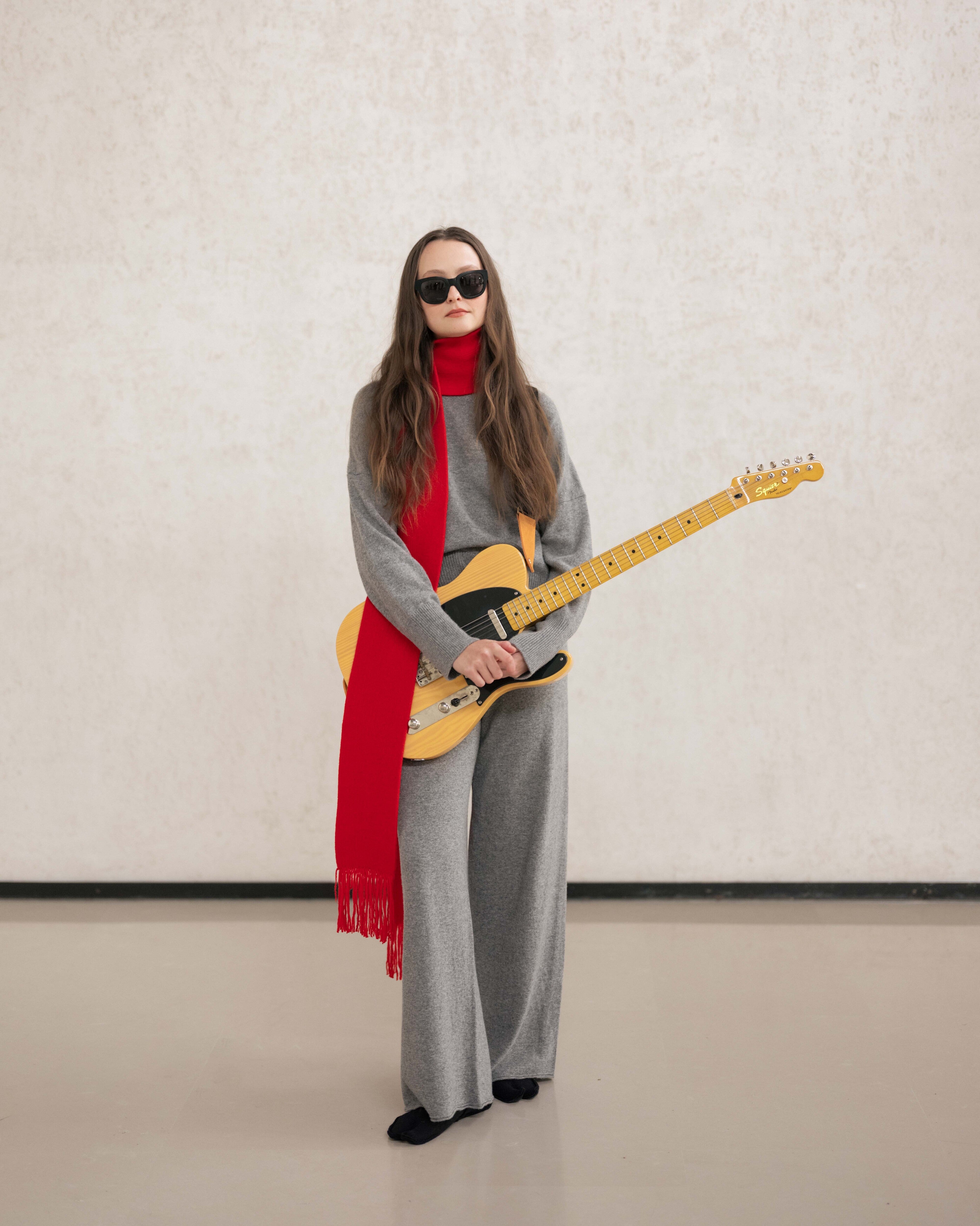 Wool & Cashmere Mix Fringed Scarf