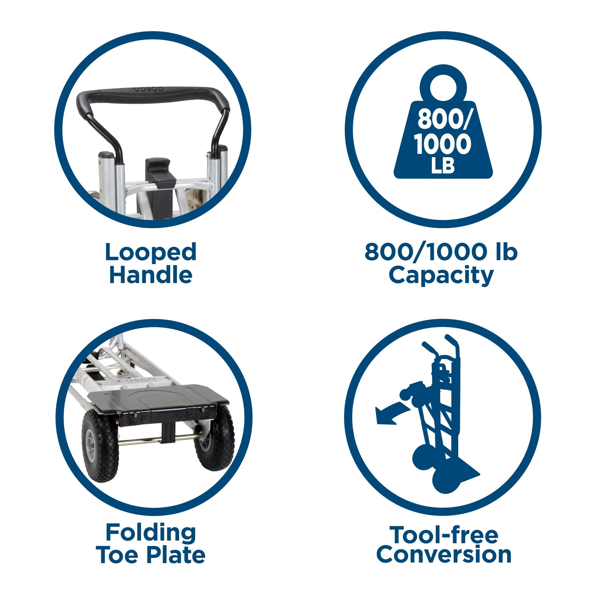 2025 Foldbar Serie 4-i-1 Vogn med Punkteringsfri Hjul