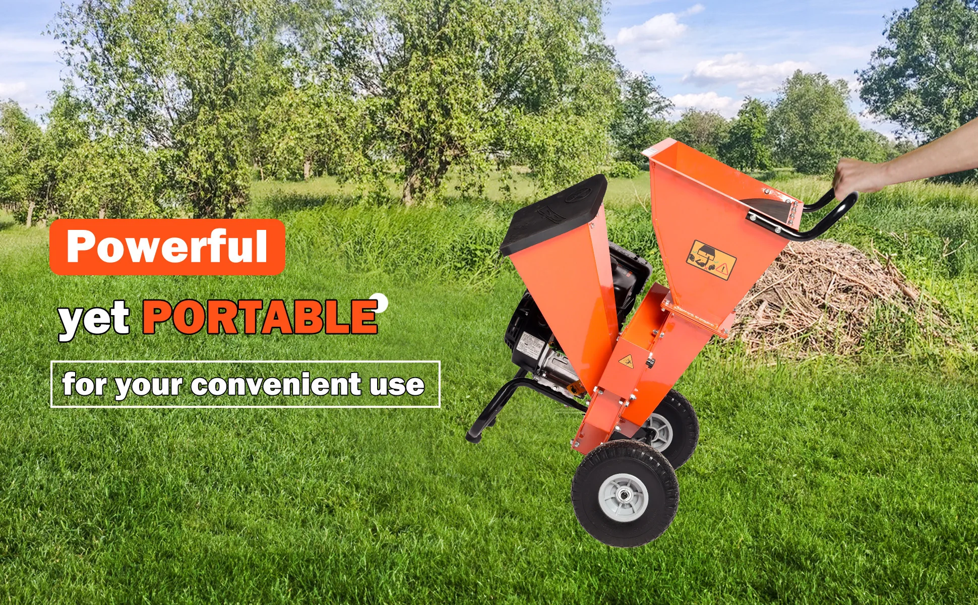 2025 EFCUT 3-i-1 flishugger og kompostkværn – 7 HK 212cc benzindrevet flishugger og kompostkværn. Dobbelt tragt. Maks. kapacitet 1,4 kg – Med opsamlingspose