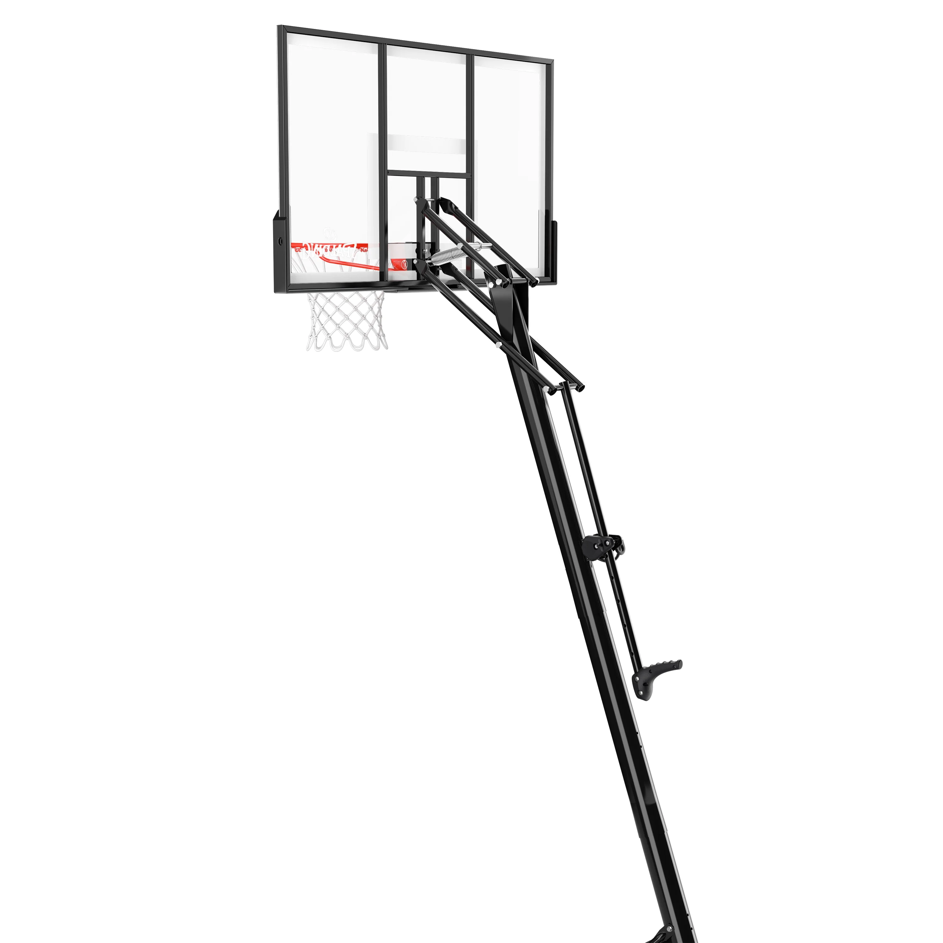 2025 Spalding 54-tommer bærbar basketballkurv – Ubrydelig polycarbonatbagplade. ExactaHeight-system og Pro Slam-kant – Udendørs leg