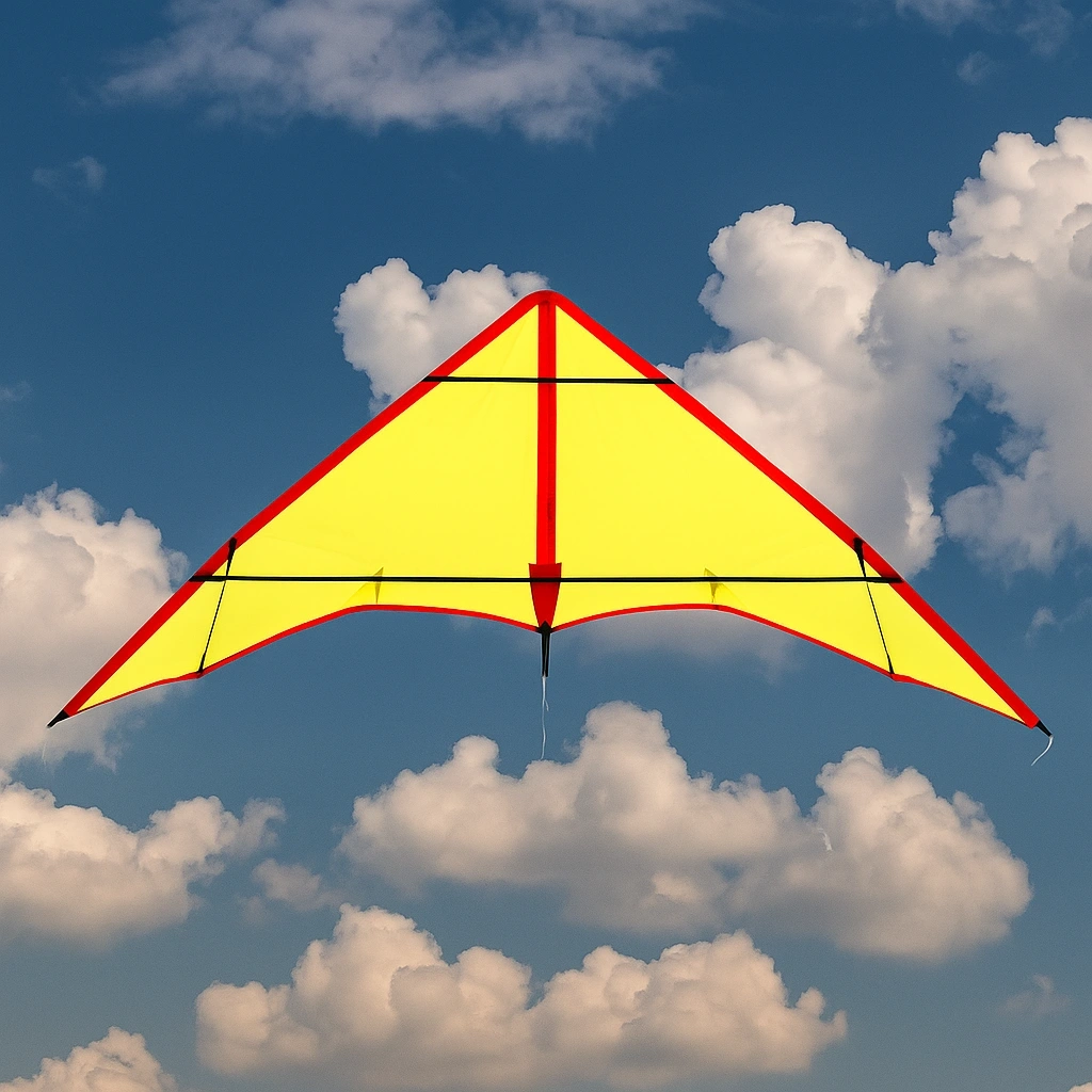 Cerf-volant triangulaire jaune et rouge, en nylon, pour les loisirs de plein air, 180 x 50 x 2 cm - PjWfRhK210yu