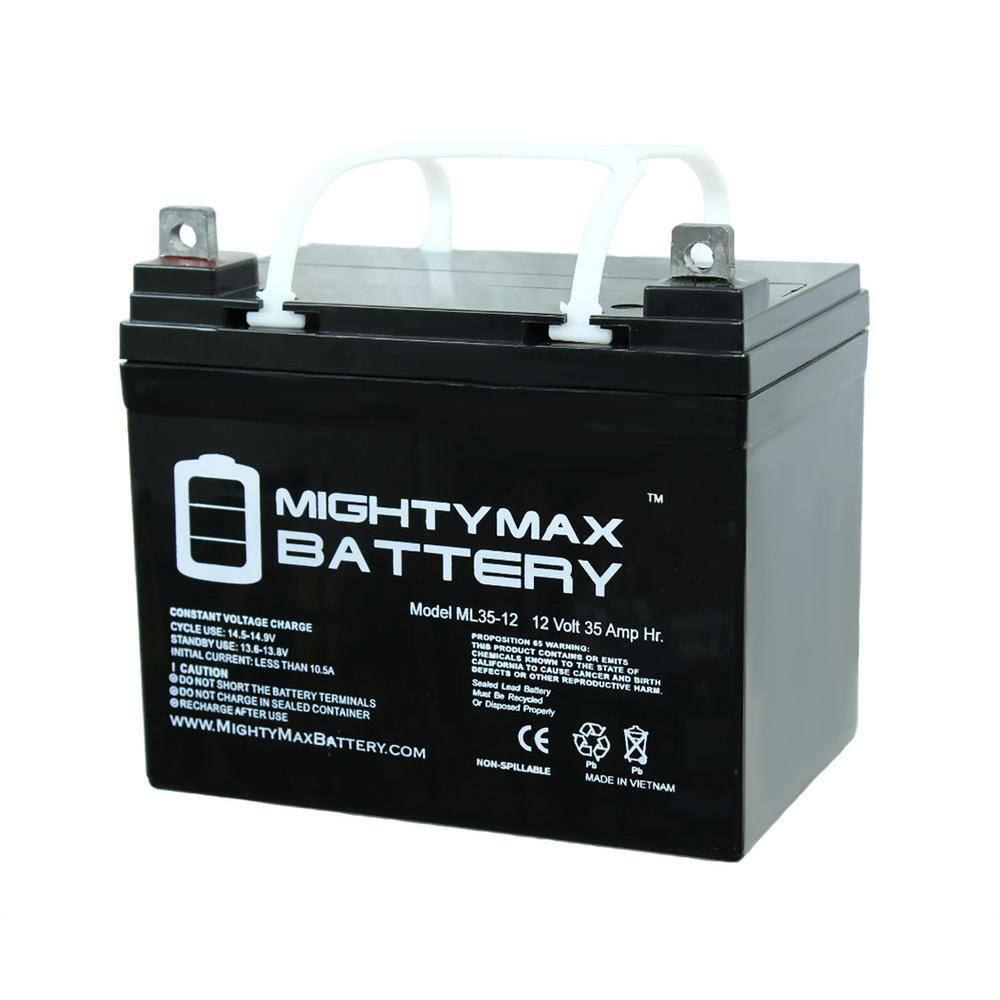 MIGHTY MAX BATTERI ML35-12 – 12V 35AH Batteri til Pride Jazzy Select El-kørestol – Pakke med 2 enheder MAX3437160
