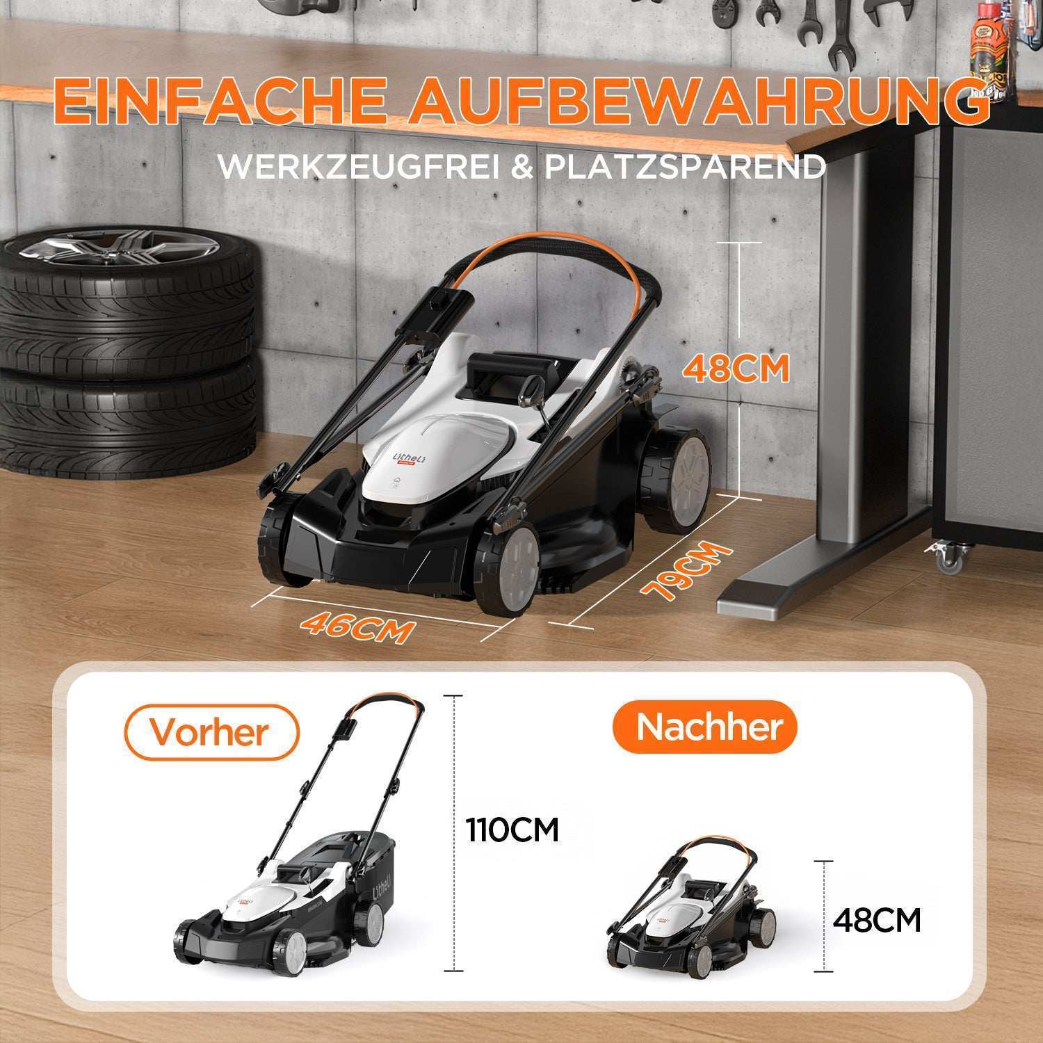 2025 U20 Akku-Rasenmäher 2 x 20 V 43 cm Bürstenlos | Inklusive 2 x 4,0 Ah Akkus | Mäht mühelos bis zu 500 m²