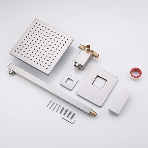 KES Schwarze Duscharmatur mit Duschventil und Regenduschkopf