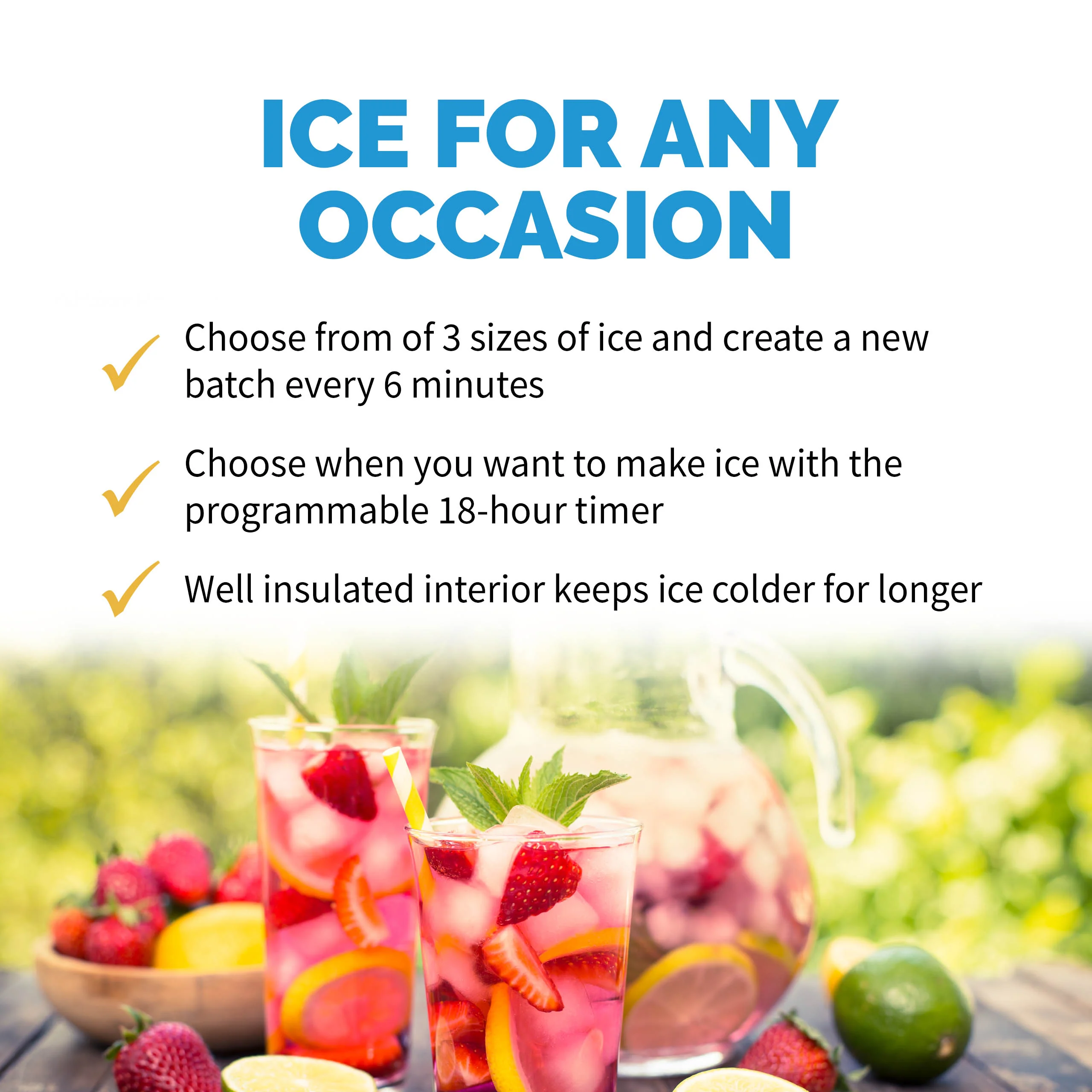 Newair® Tisch-Eiswürfelbereiter 2025 – Kugelförmige Eiswürfel. Rot