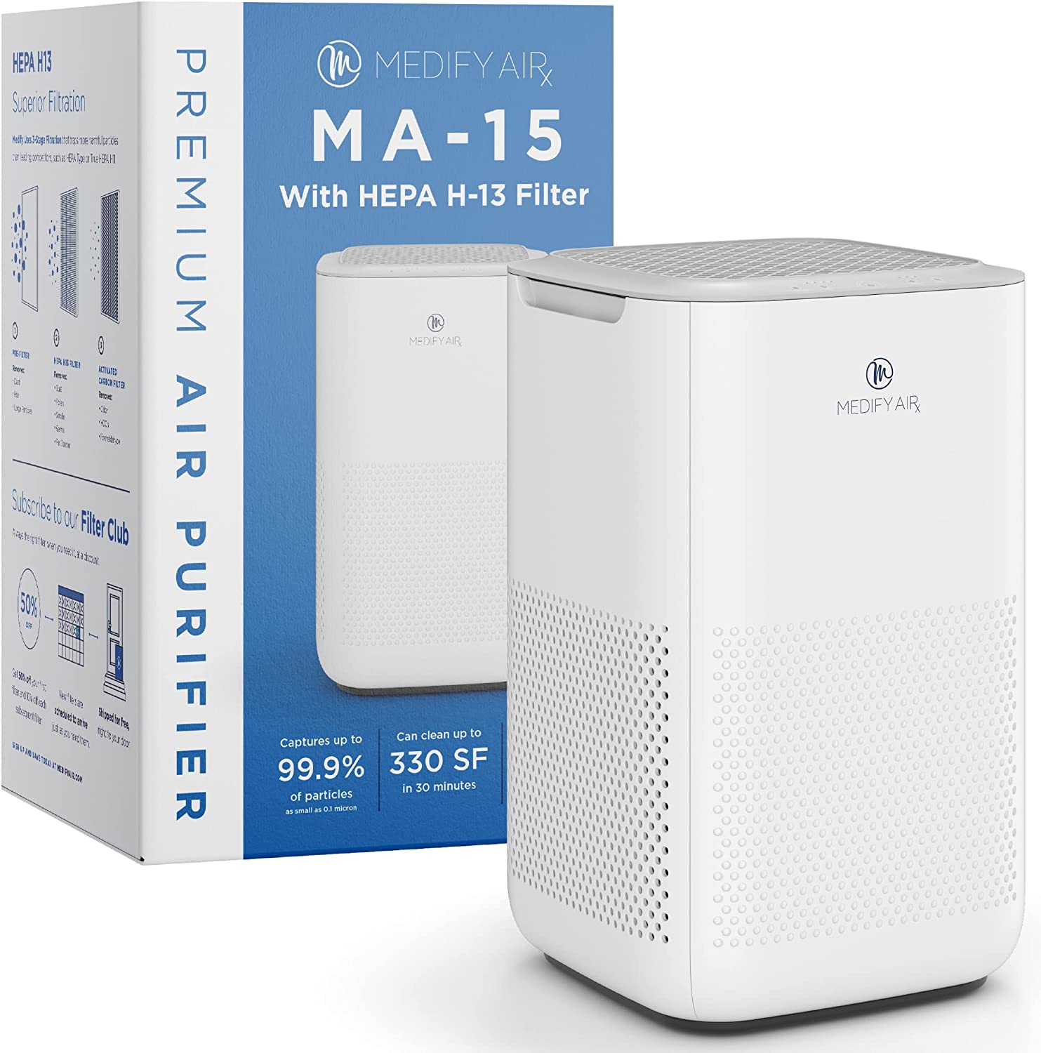 Purificateur d'air Medify MA-15 avec filtre HEPA H13 True
