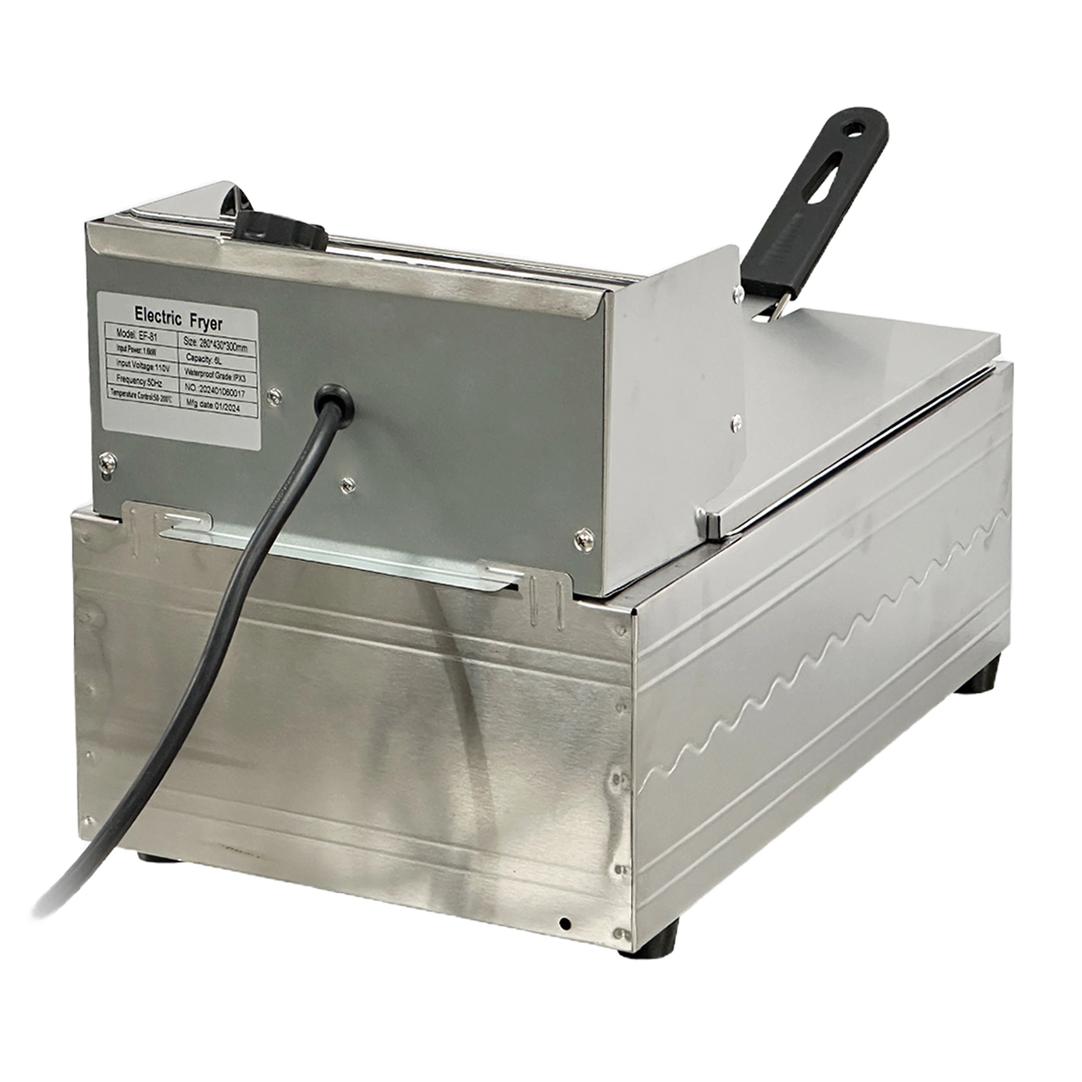 Friteuse électrique de 1600 W. Grande friteuse de comptoir en acier inoxydable. Friteuse multifonctionnelle robuste. Réservoir unique de 2,5 gallons (9,5 litres) de qualité professionnelle.