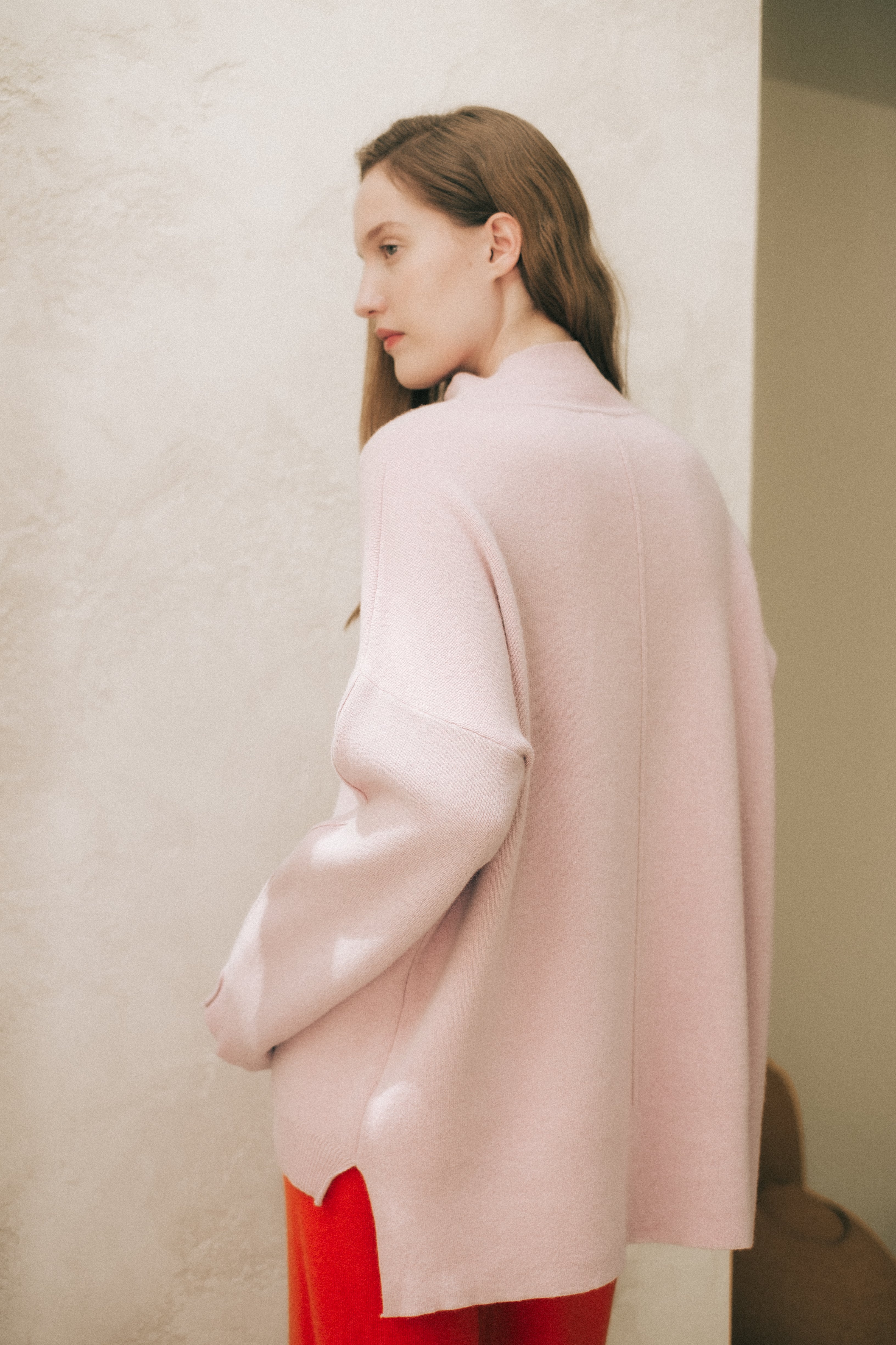 Wool & Cashmere Mix Solid Maxi Turtleneck Sweater