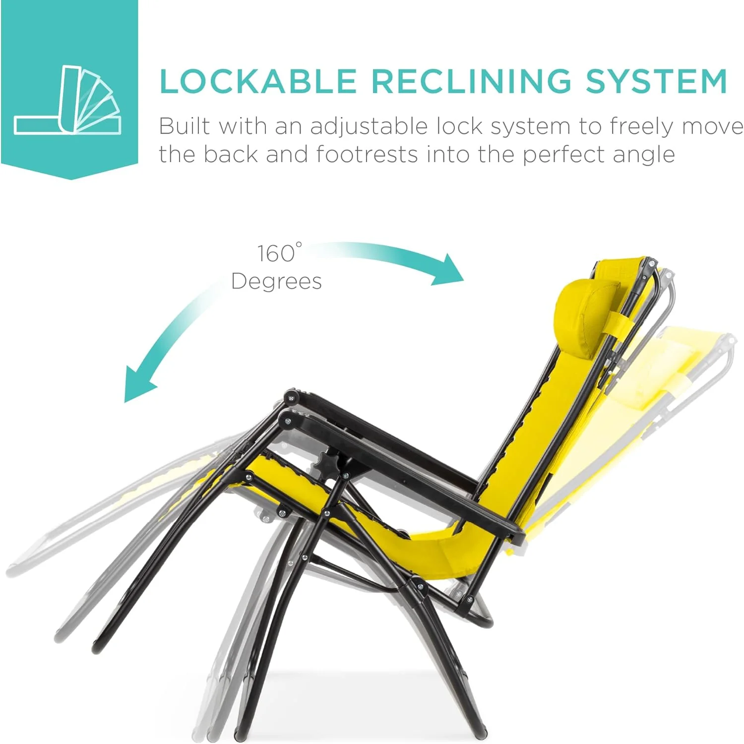 Bedste valg – Zero Gravity-lænestol til terrassen. Justerbar og foldbar udendørsstol med baldakin, nakkepude og sidebakke. Textilene – Påfugleblå