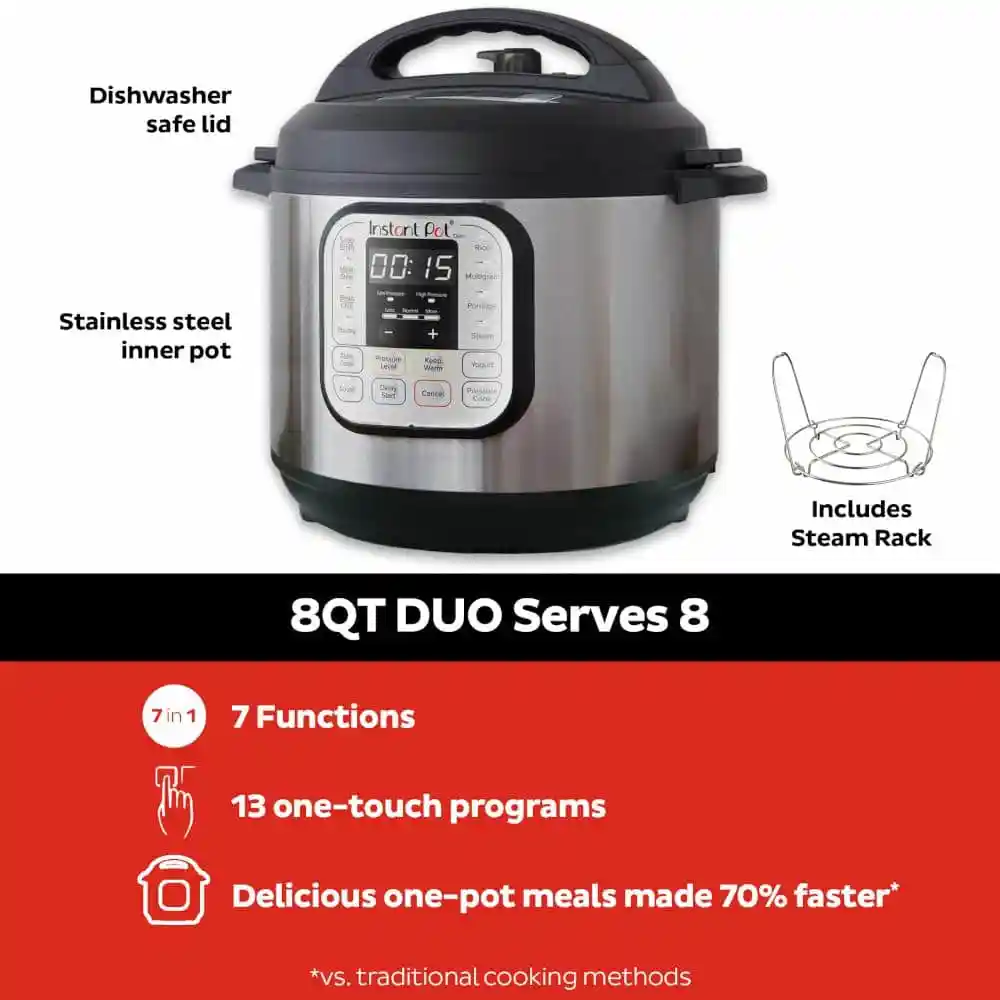2025 Instant Pot Duo Evo Plus 5,7 L – 10-i-1 multifunktions elektrisk komfur i rustfrit stål