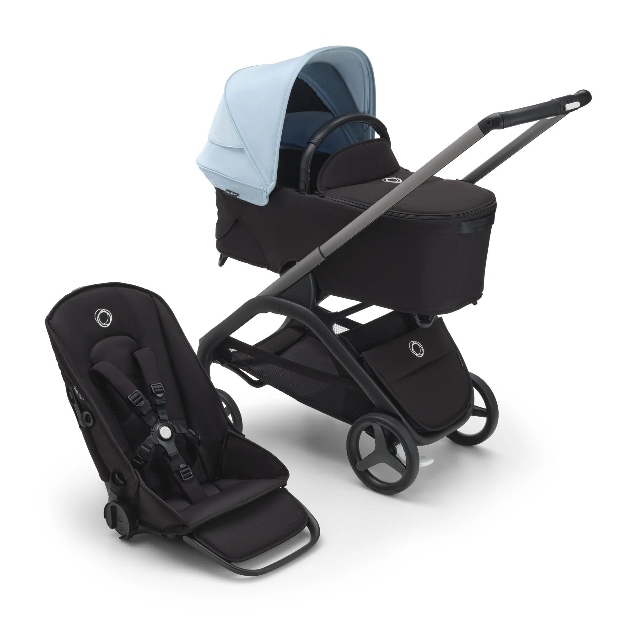 2025 Bugaboo Dragonfly komplet klapvogn med vugge - forudbestil
