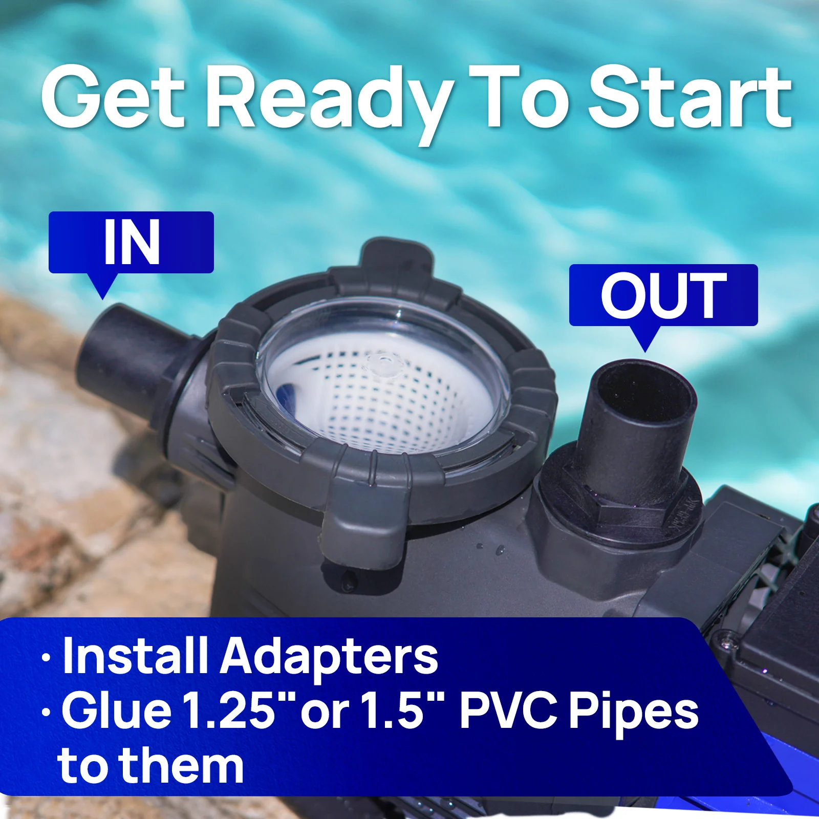 2025 PSP066-LV 3/4 HK Poolpumpe med én hastighed