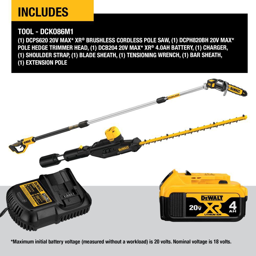 DEWALT 20V MAX Akku-Hochentaster und Heckenschere DCKO86M1 (Modelljahr 2025)