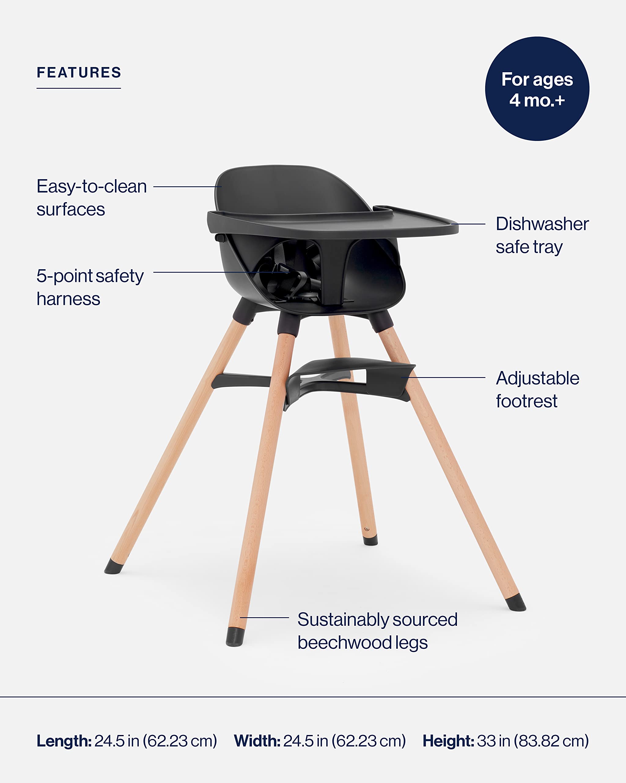 Lalo umbaubarer Hochstuhl, spülmaschinenfest