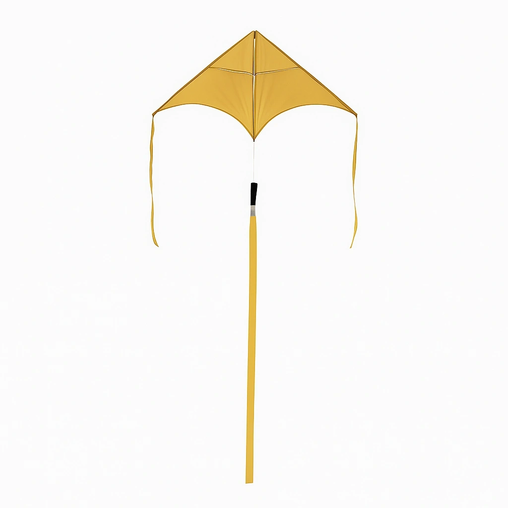 Cerf-volant triangulaire jaune en nylon, pour usage extérieur, 100 x 200 x 2 cm - HVnTZgY215XY