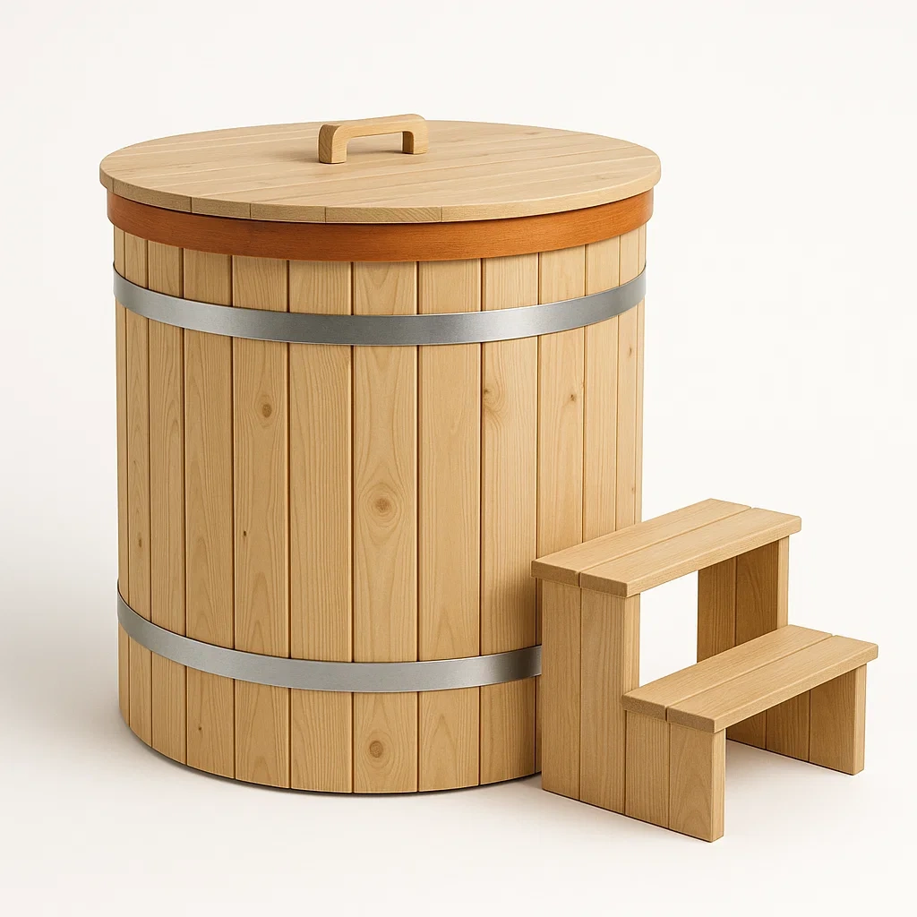 Spas rigides 100x100x120 cm 1 bac carré rond en bois clairSjEN439uX