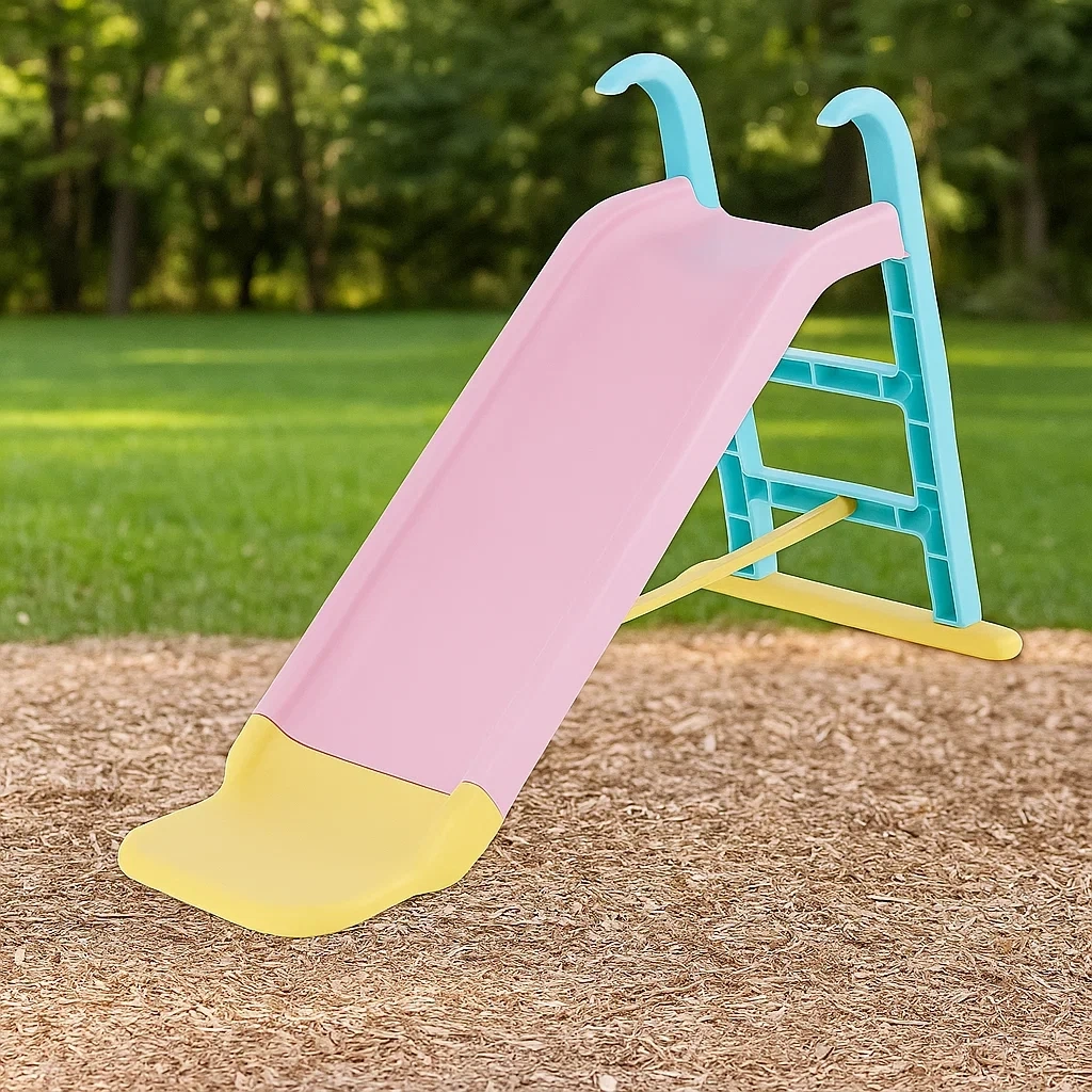 Toboggan rose 160 x 42 x 78 cm pour enfants de 2 à 6 ans, pliable - flnDAuTv77bw