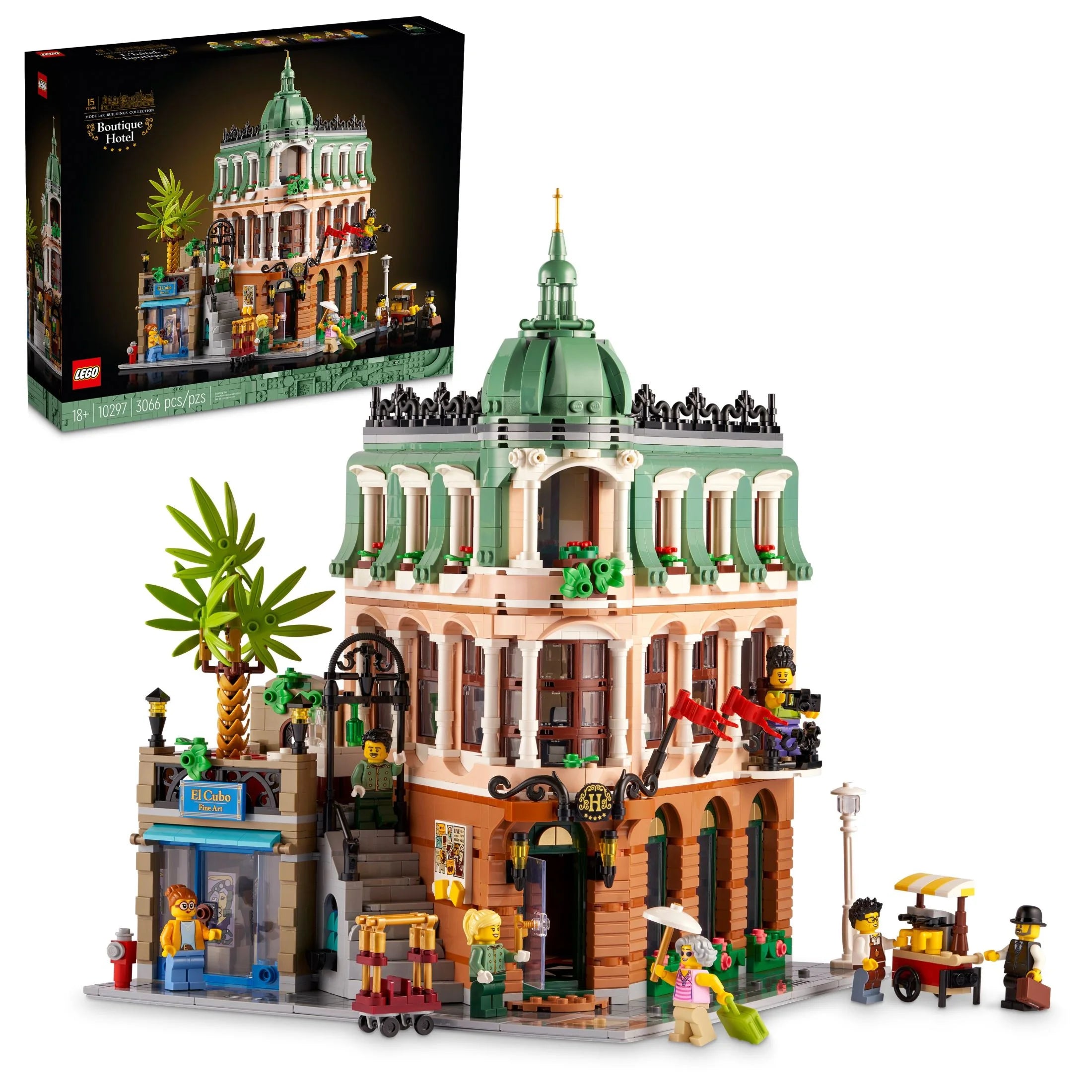 LEGO Icons Boutique Hotel 10297 – Modulares Bauset für Erwachsene mit 5 detaillierten Räumen, darunter Gästezimmer und Galerie