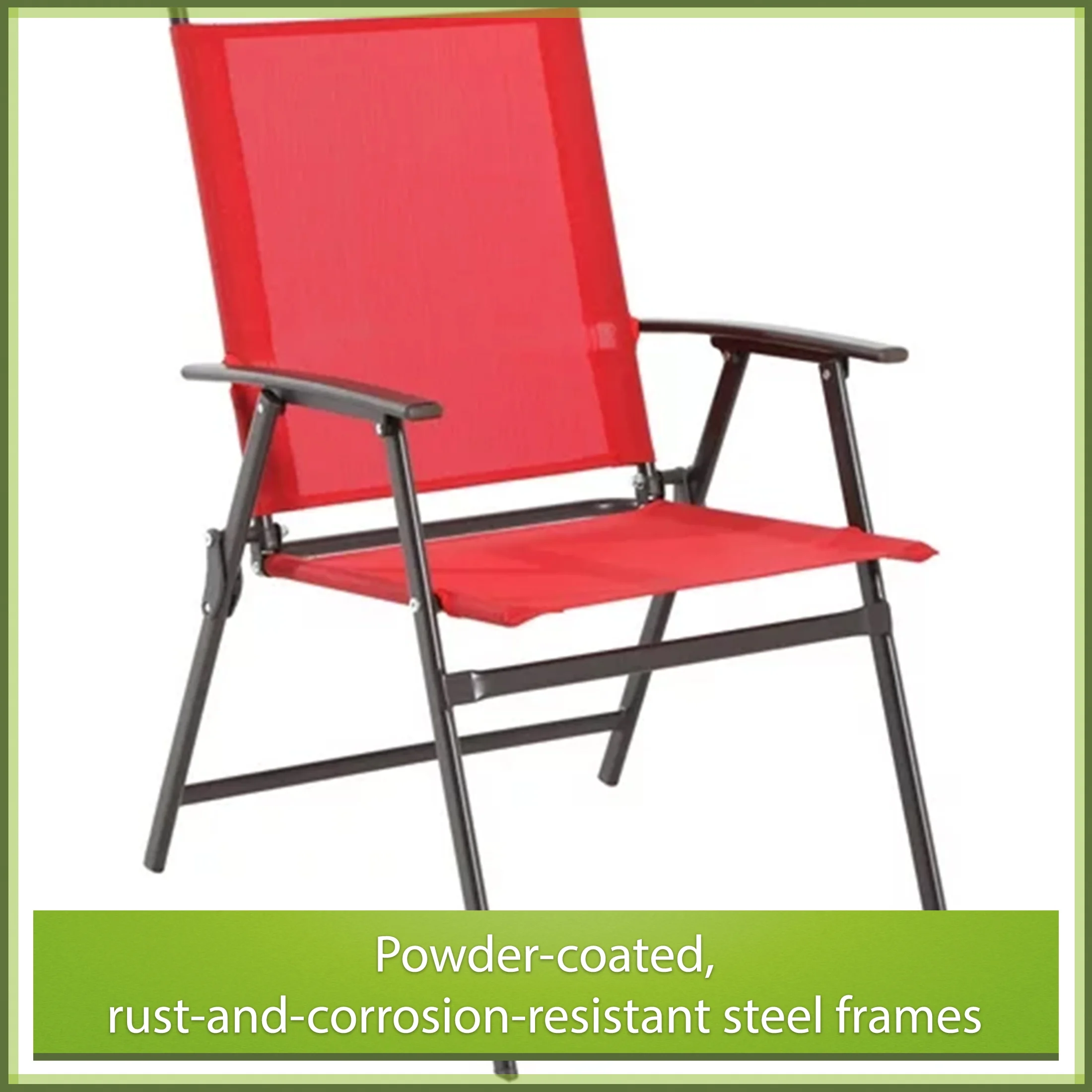 2025 Mainstays Albany Lane 6-delt udendørs spisebordssæt med parasol. Stål. Rød