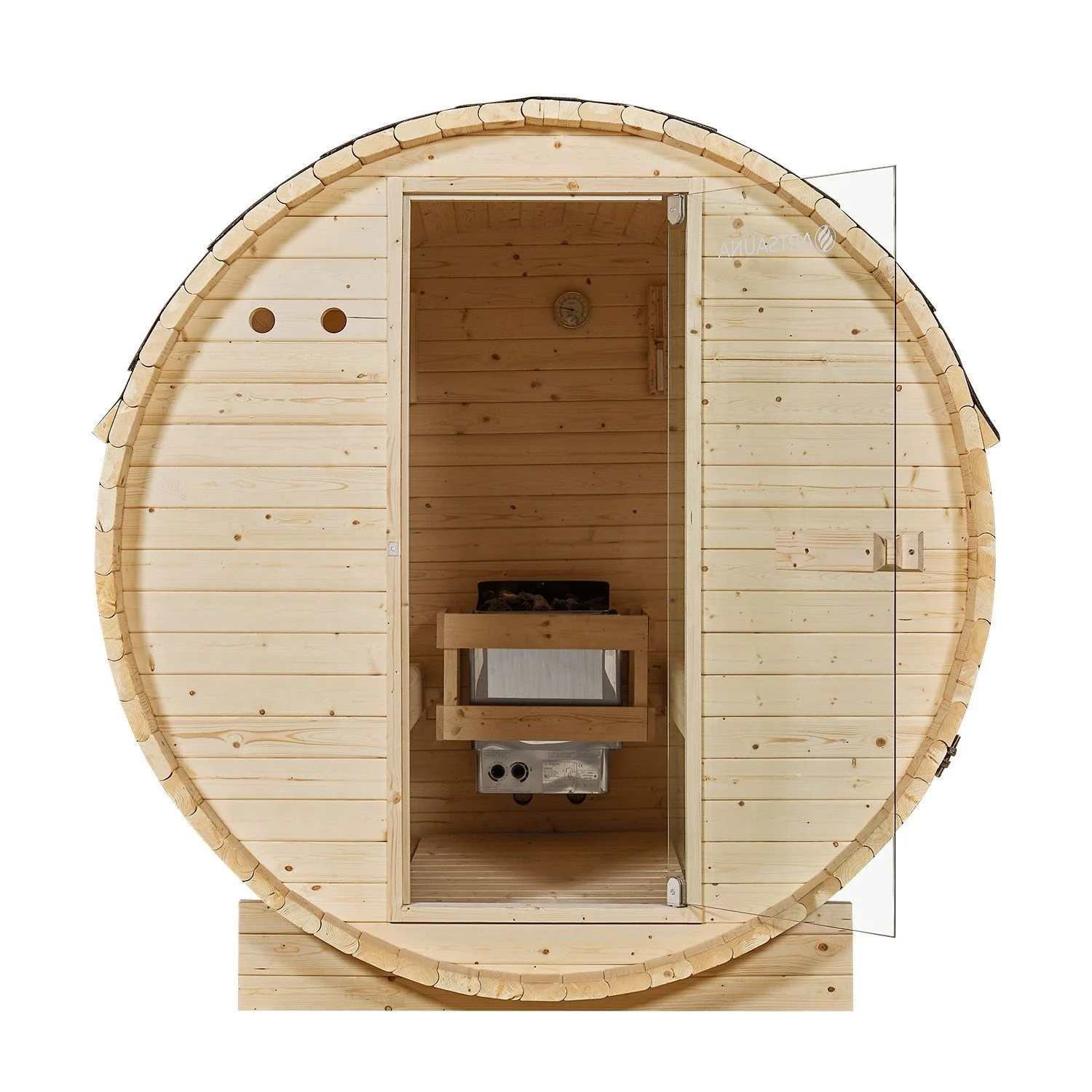 2025 Spitzbergen Fasssauna mit Saunaofen