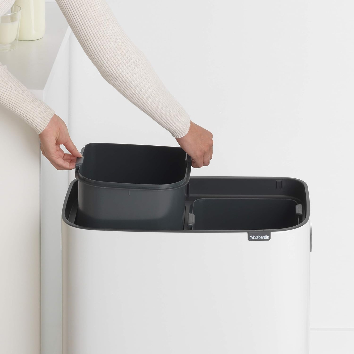 Brabantia Abfalleimer, Stahl matt, Anti-Fingerprint, 2 x 30 l