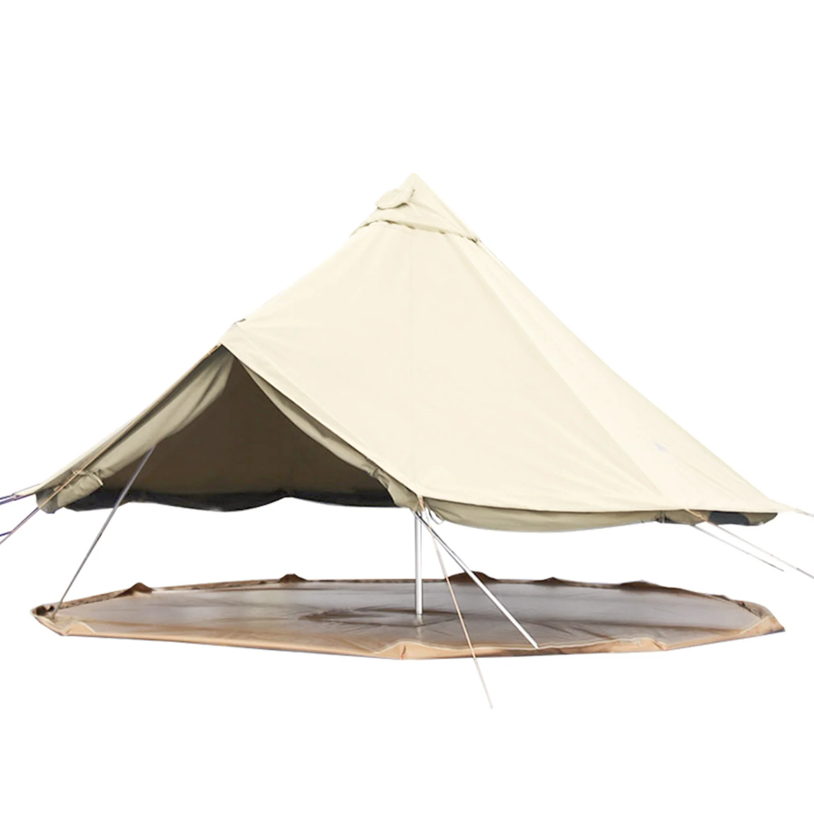 KingCamp Khan 500 (Modelljahr 2025) – Geräumiges 8-Personen-Tipi-Zelt aus technischem Baumwollmischgewebe. Flexible Belüftung und schneller Aufbau.