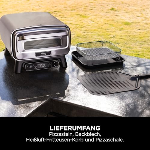 2025 Ninja Artisan 4-i-1 udendørs pizzaovn og airfryer. 30 cm. Grå MO201EU