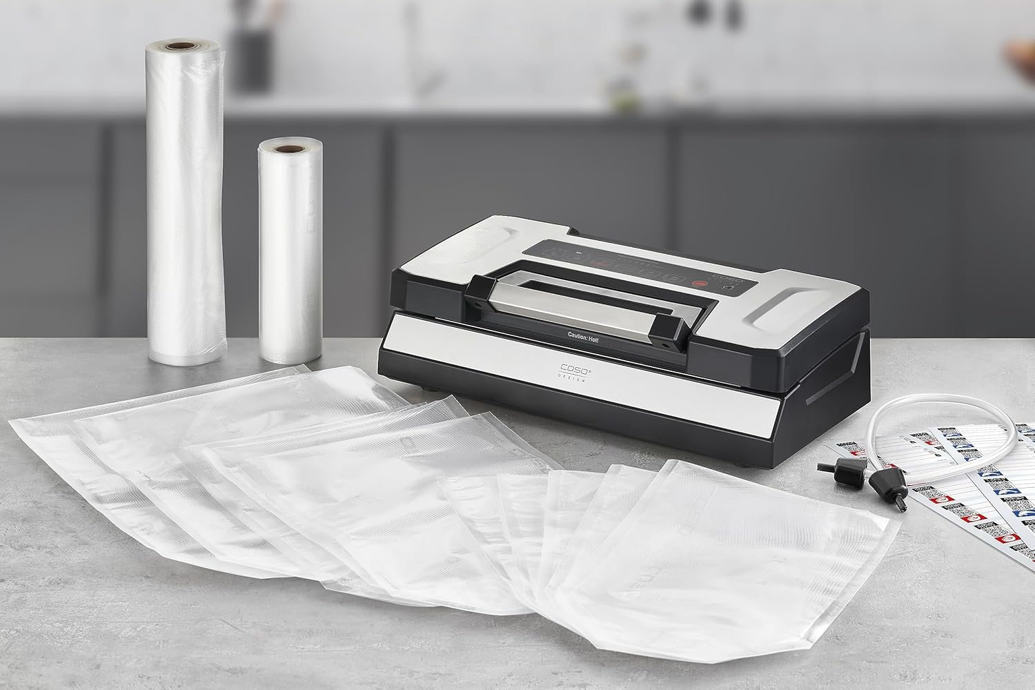 CASO VRH 790 Advanced Pro – Hochwertiger Vakuumierer für den privaten und professionellen Einsatz – Bis zu 200 Vakuumierzyklen in Folge möglich – Automatisches Vakuumieren von Flüssigkeiten – Edelstahl