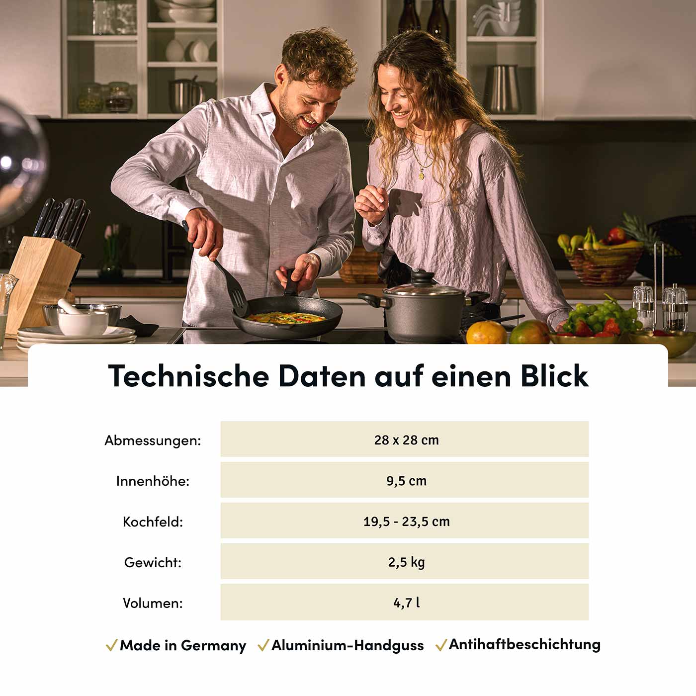 Quadratische Bratform 2025, 28 x 28 cm, mit optionalem Deckel