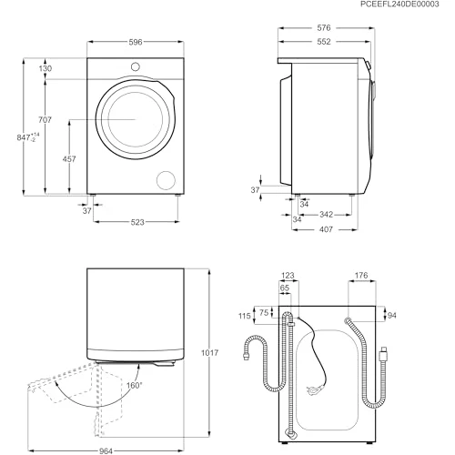 Waschmaschine der AEG ProSteam 7000 Serie (Modelljahr 2025): Erfrischende Dampffunktion. 9 kg Fassungsvermögen. Leiser Betrieb. Automatische Beladungserkennung. 20 % Wasserersparnis. Wäschezuführungsfunktion. Wasserstoppfunktion. Schleuderdrehzahl 14