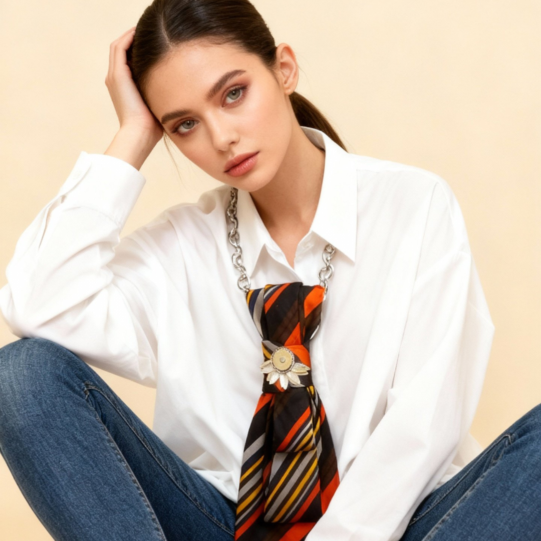 Stripes Fire 4-in-1 Jeweled Tie