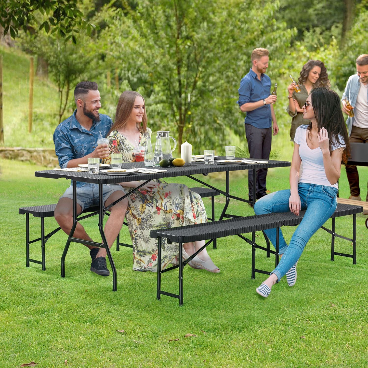 Ensemble de mobilier de fête pliable Amberg 180 cm (2025)