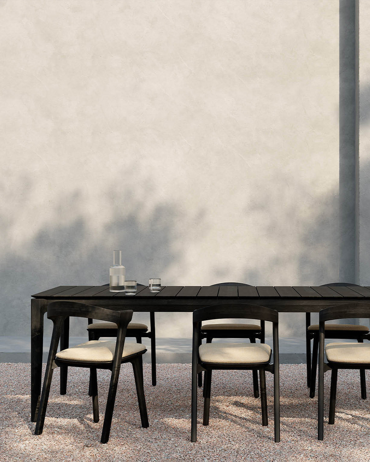 Silla de comedor para exterior Bok - Teca negra