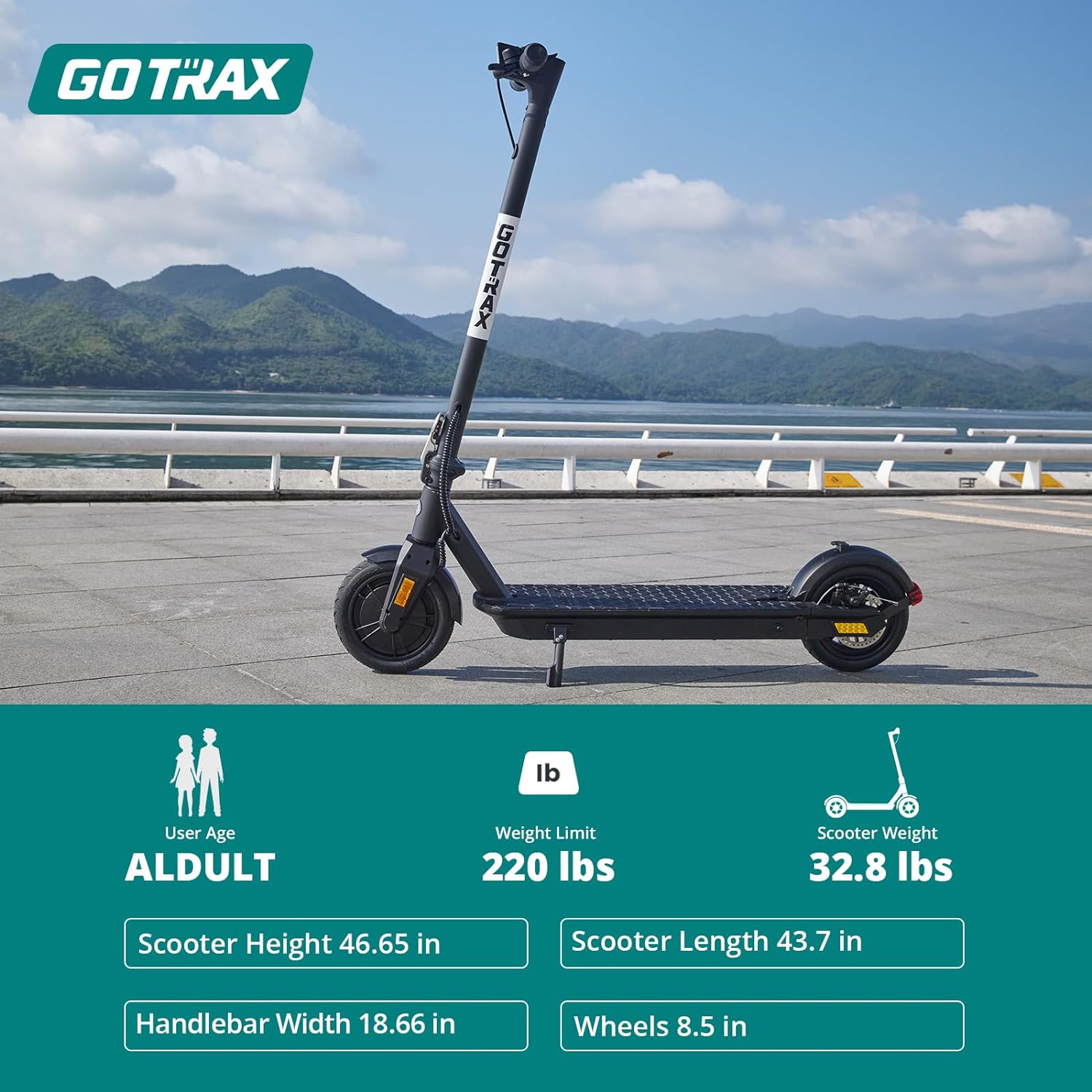 Trottinette électrique pour adultes, roues pneumatiques de 8,5 pouces, autonomie maximale de 14/18 miles, vitesse maximale de 15,5/18 mi/h, moteur de 300 W, avec régulateur de vitesse, pliable