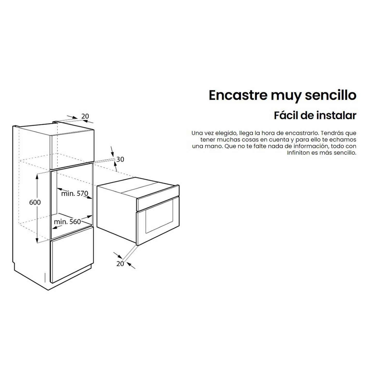 Infiniton P709fb Pyrolyse-Backofen, 70 l, 60 cm breit, Energieeffizienzklasse A, 3200 W, Schwarz