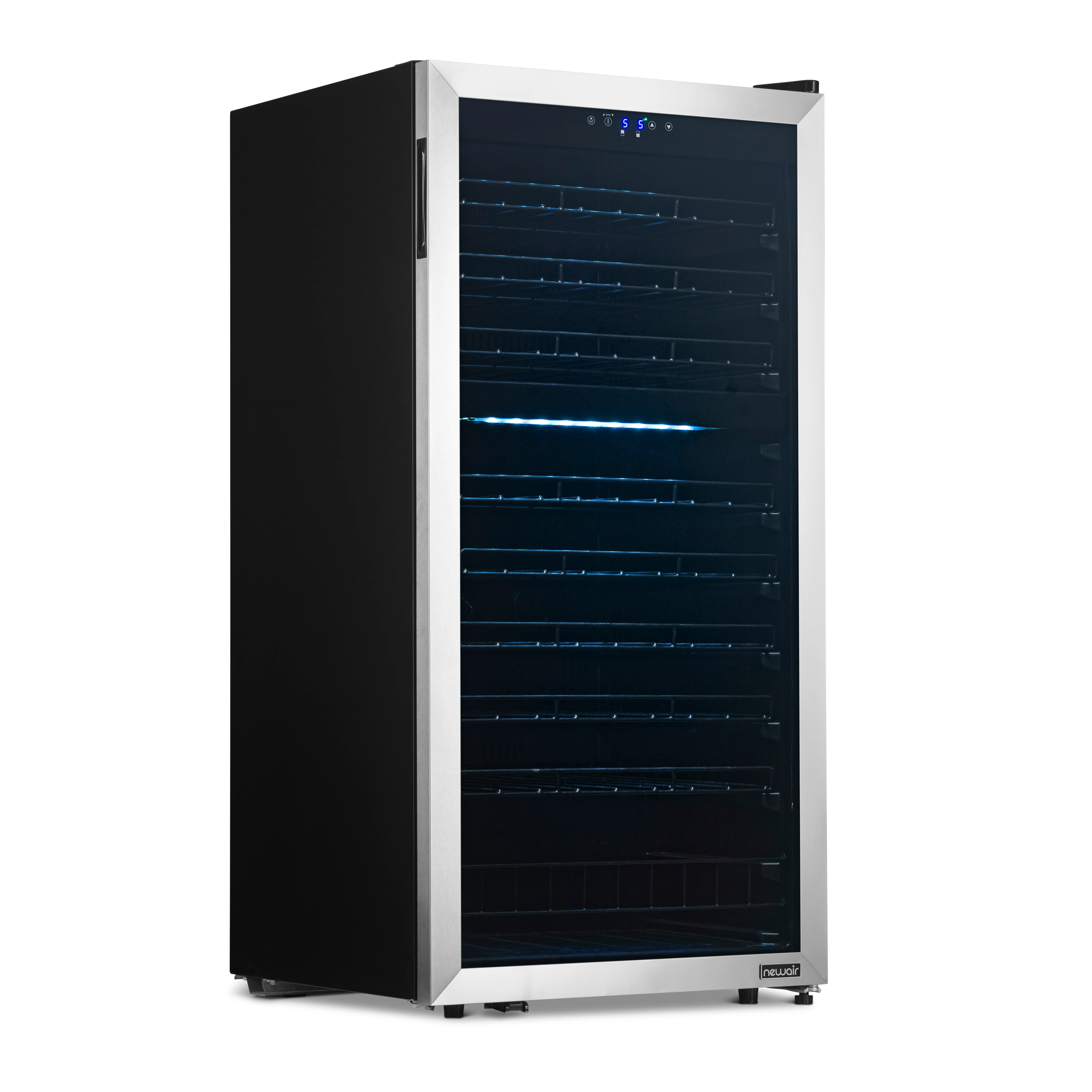 2025 Newair® Fritstående vinkøleskab i rustfrit stål – 98 flasker – 23 med dobbelt zone