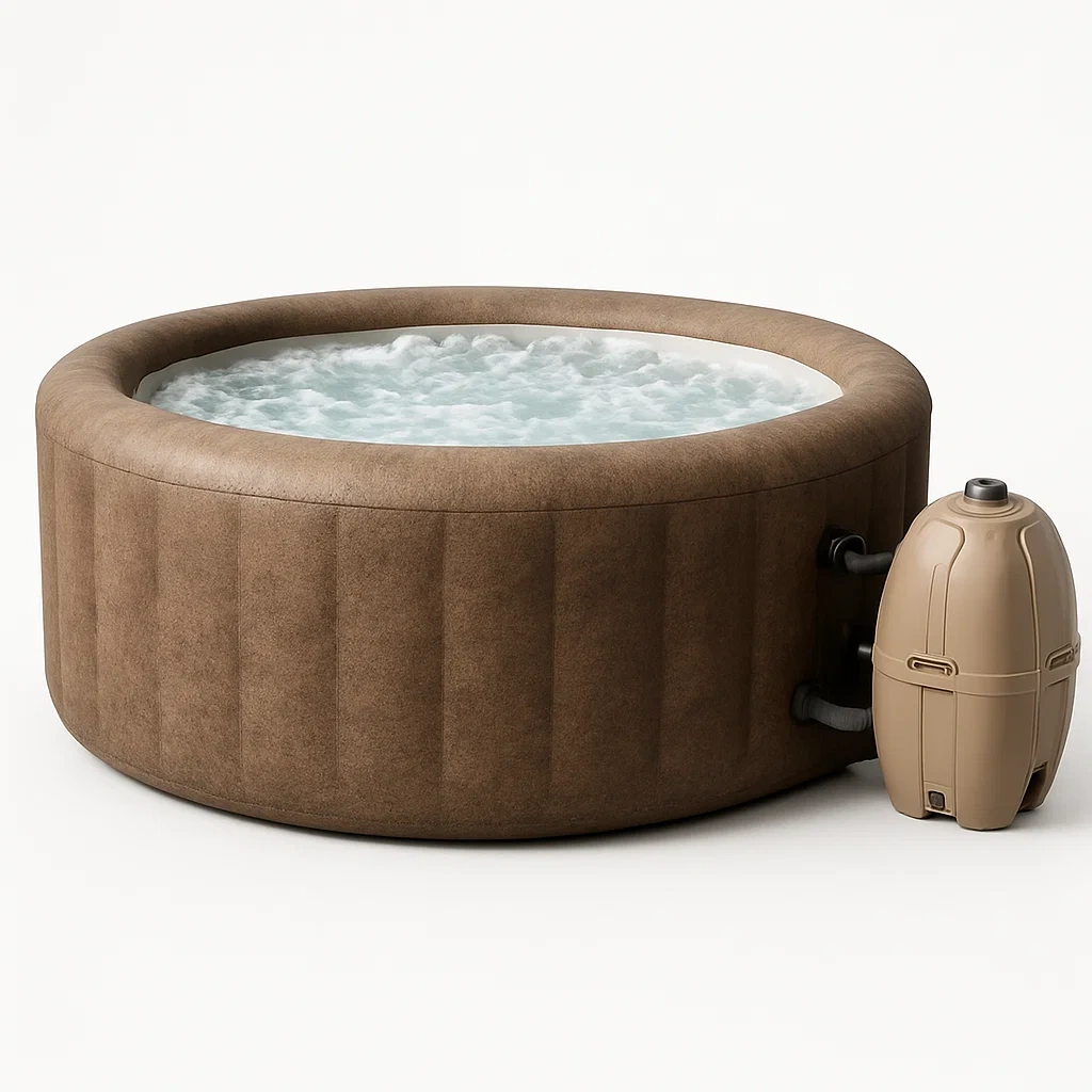 Spa gonflable rond 180x70 cm 4 places marron/blanc eMTeroL369Pj