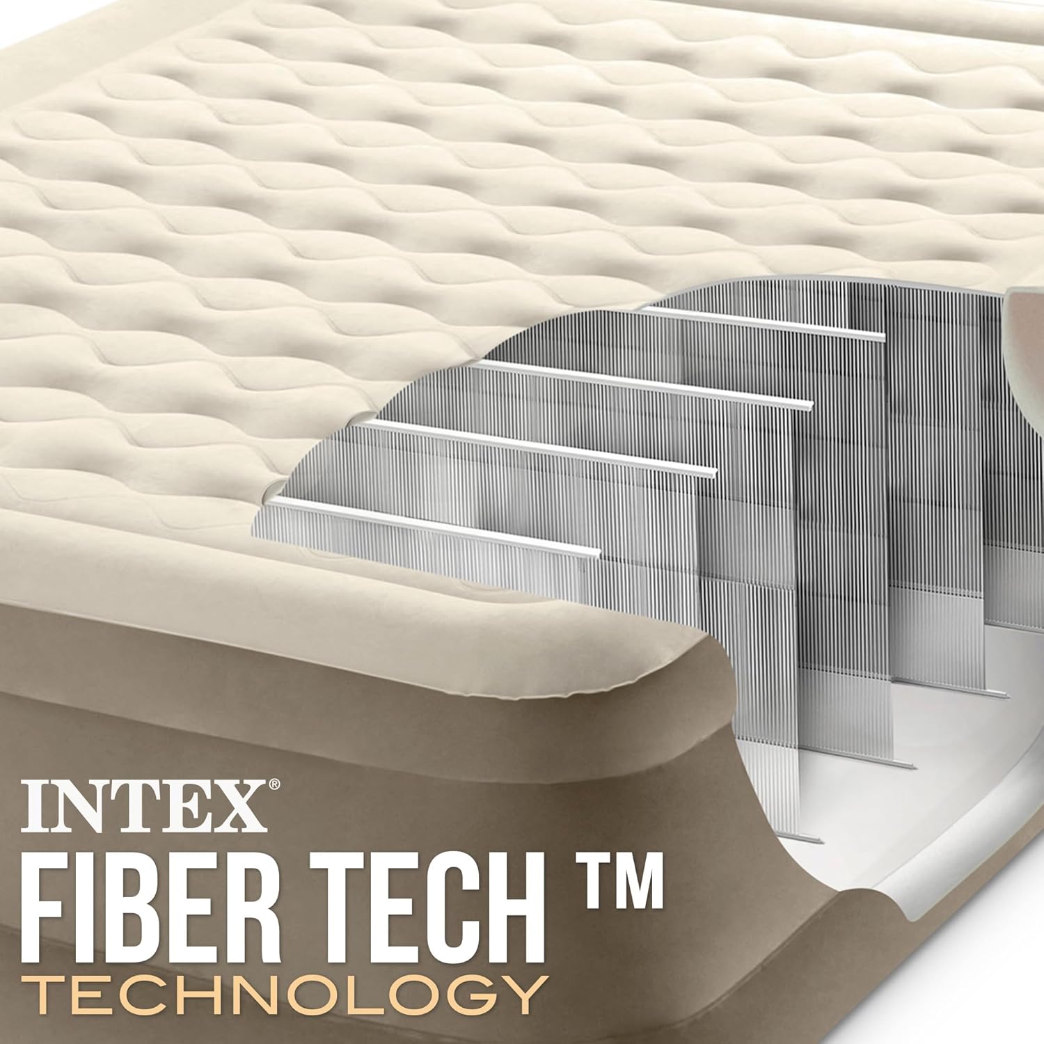Intex 64428Np – Ultraweiche aufblasbare Matratze für 2 Personen mit Fiber-Tech
