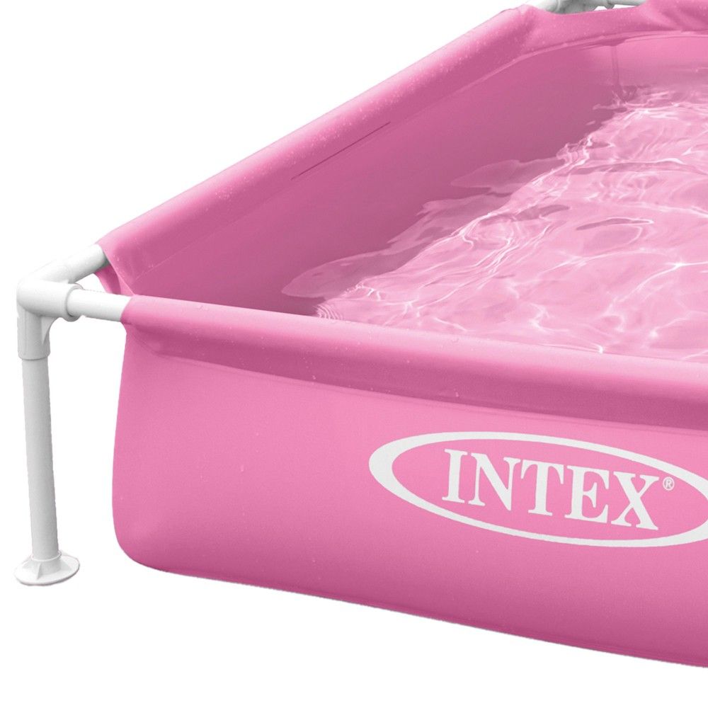 Intex quadratischer, röhrenförmiger PVC-Aufstellpool 122x122x30cm Rosa