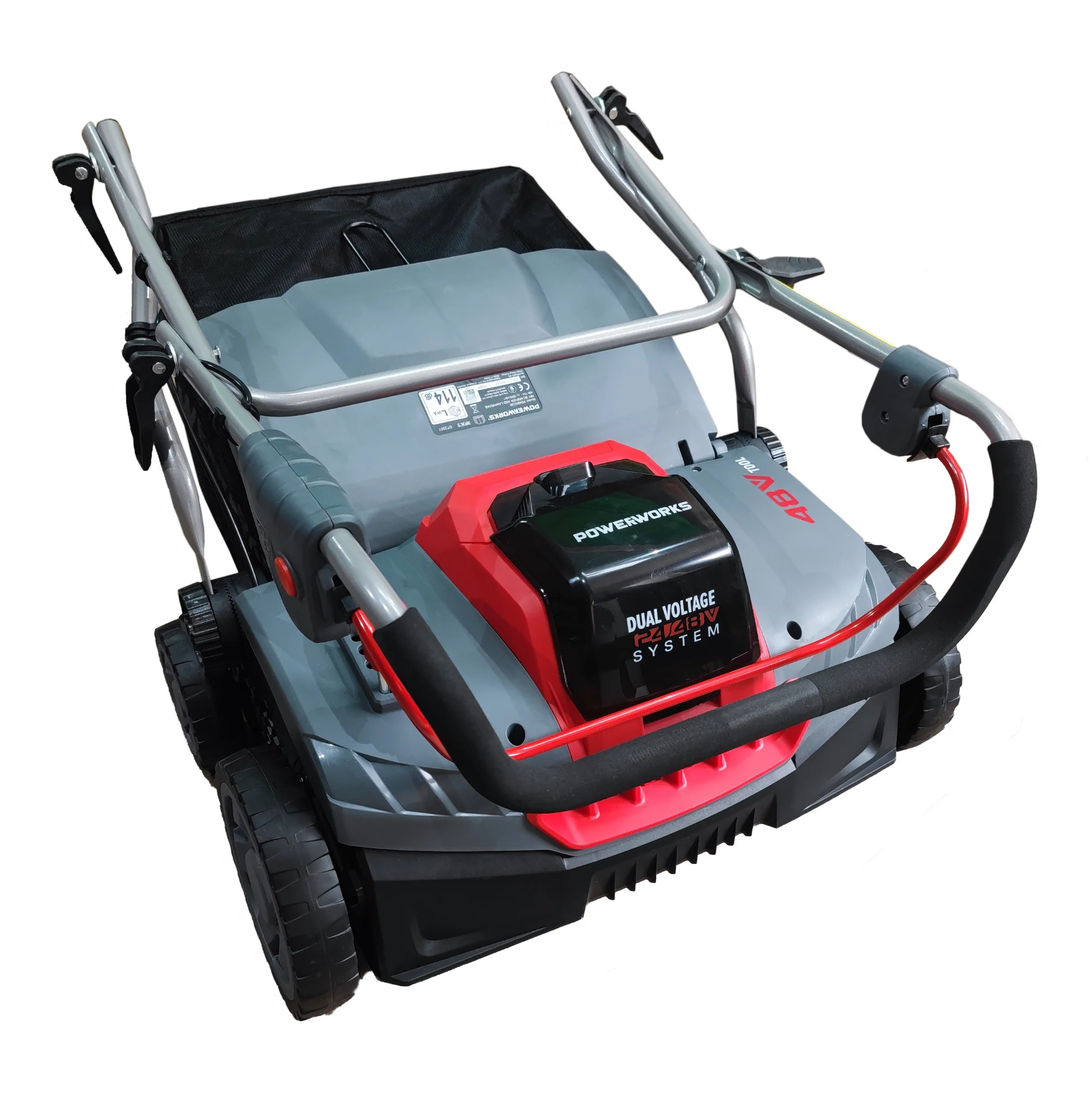 Aérateur/scarificateur sans fil Powerworks PD48SC 48 V (2025), sans batterie ni chargeur.