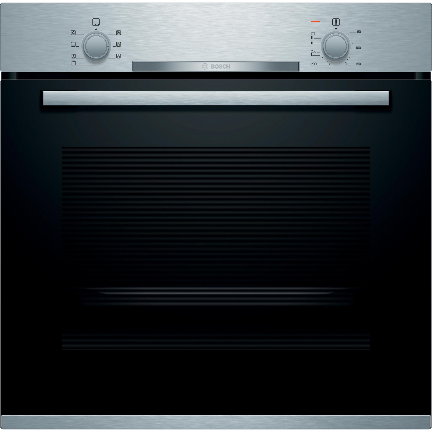 Bosch HBA510BR0 Multifunktionsbackofen, 3,6 kW, 71 l, Klapptür, 5 Kochfunktionen, Energieeffizienzklasse A – Edelstahl