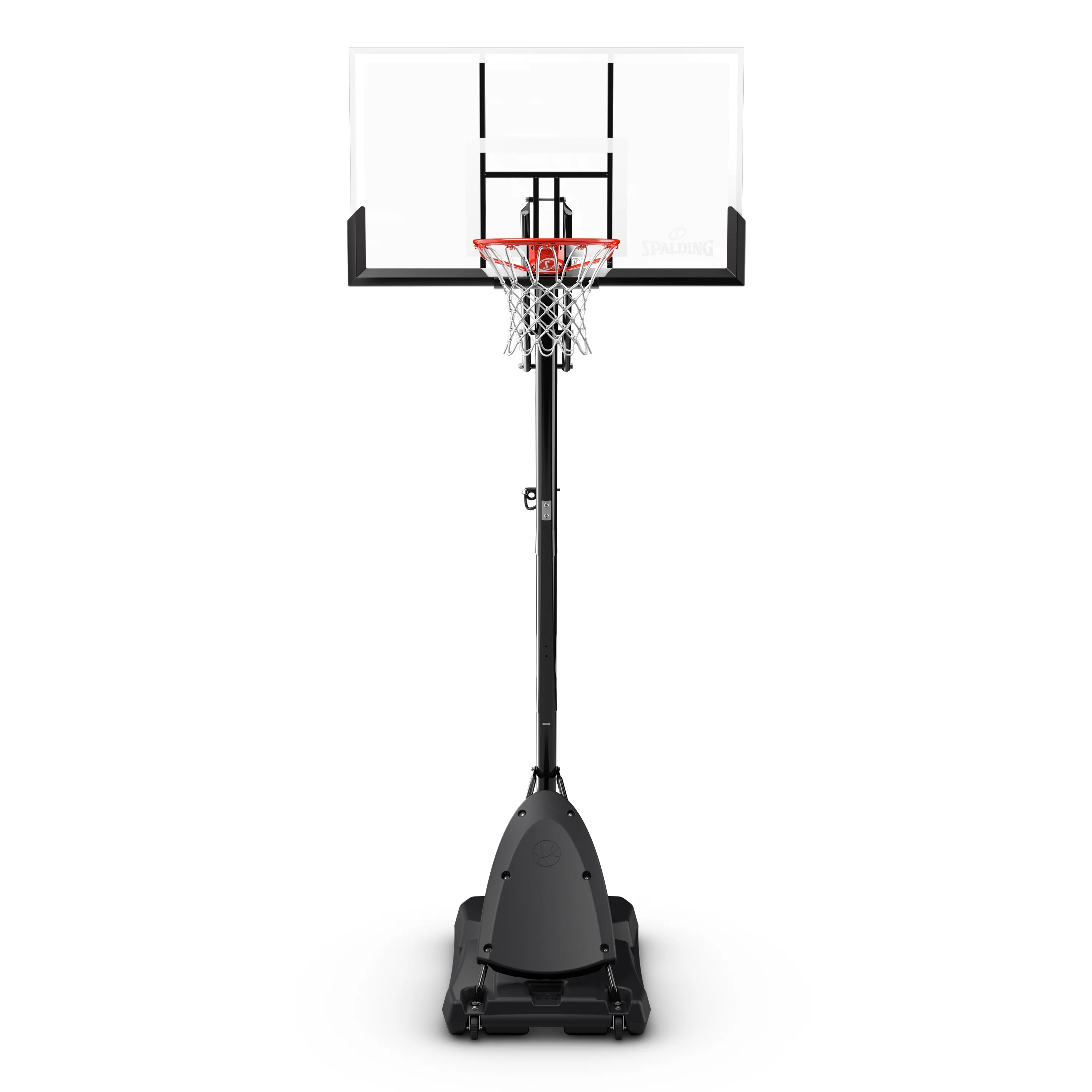 2025 Spalding 54-tommer bærbar basketballkurv – Ubrydelig polycarbonatbagplade. ExactaHeight-system og Pro Slam-kant – Udendørs leg