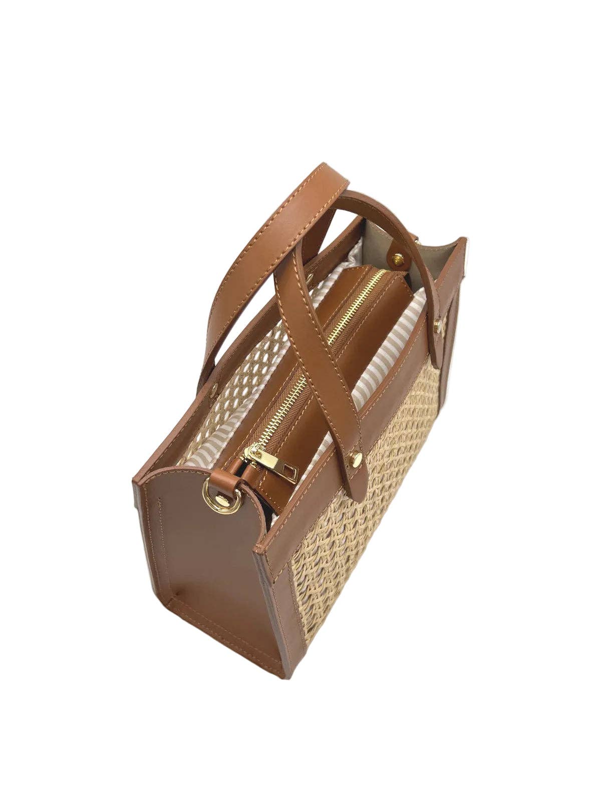 Viareggio - Woven Straw & Leather Tote Bag