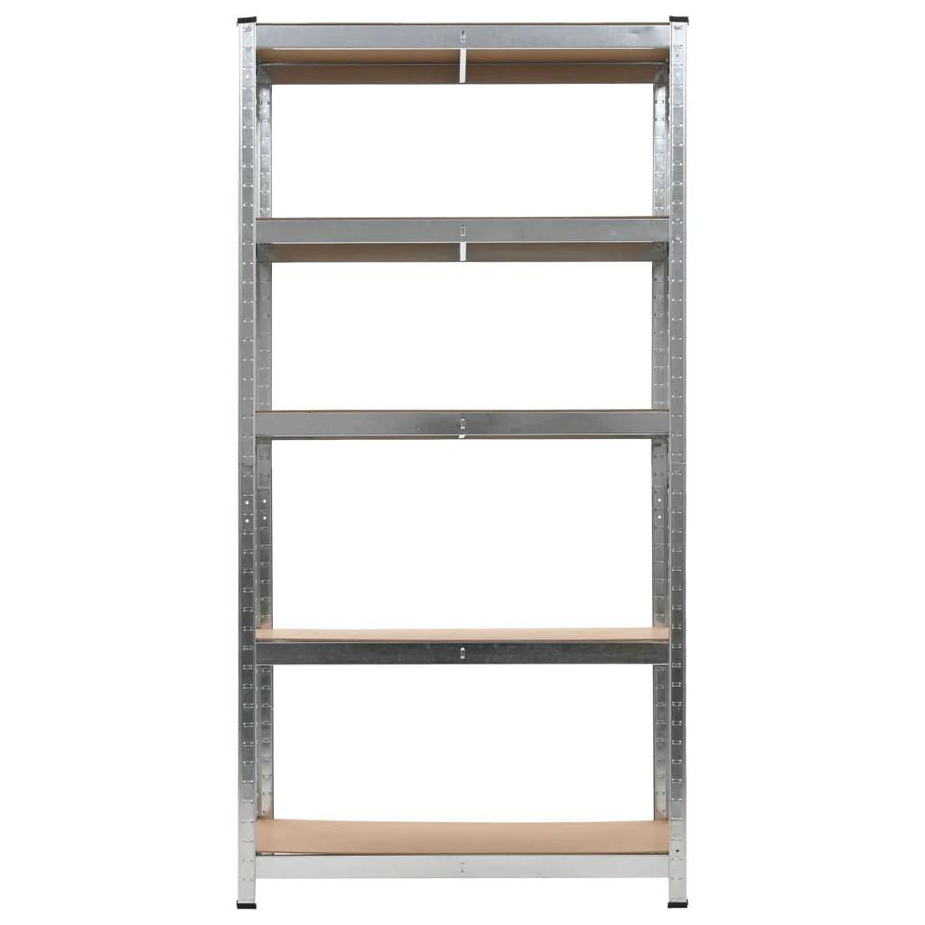 2er-Set robuste Aufbewahrungsregale (2025). Metall mit MDF-Verstärkung. 90 x 40 x 180 cm. Silber.